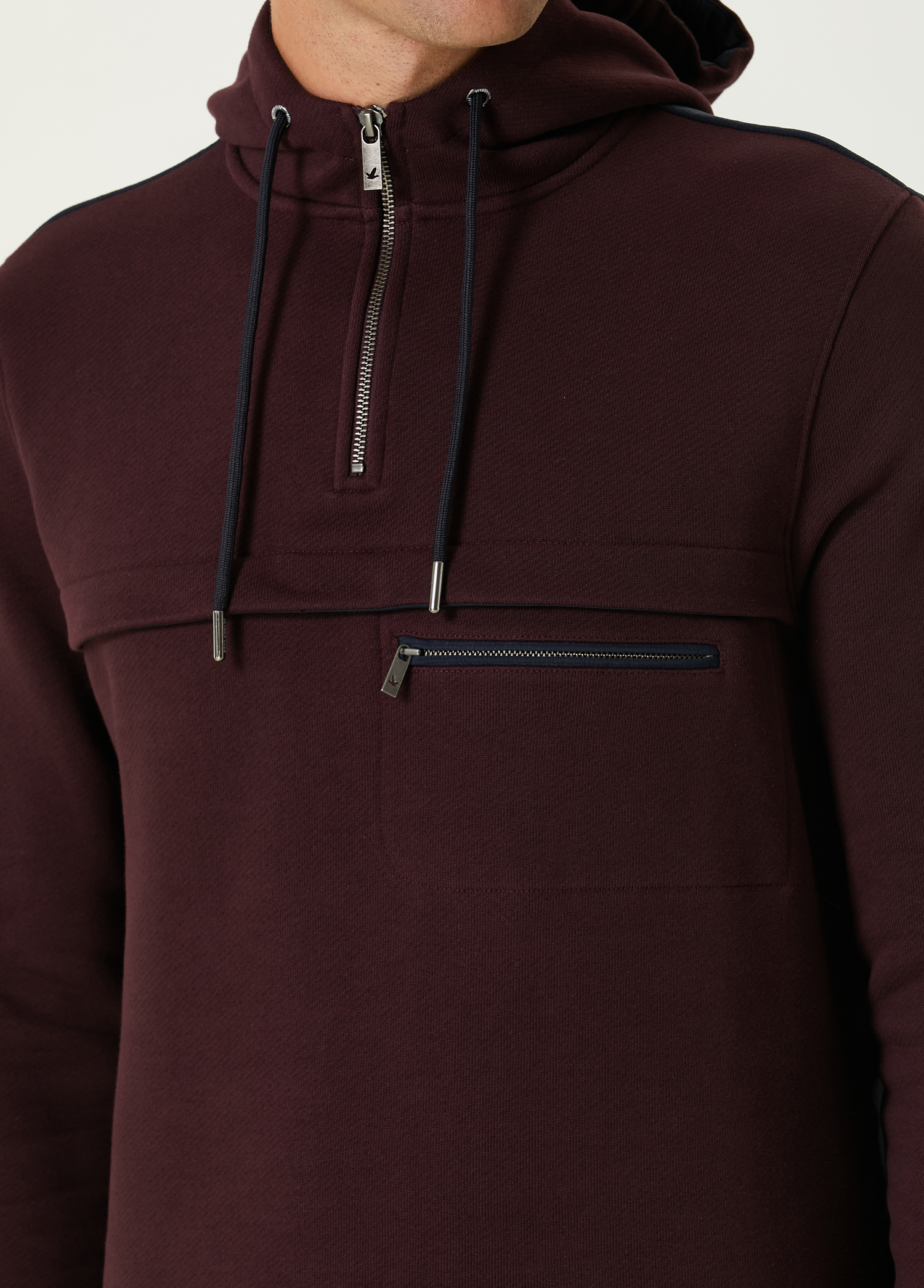 Bordo Kapüşonlu Sweatshirt_5