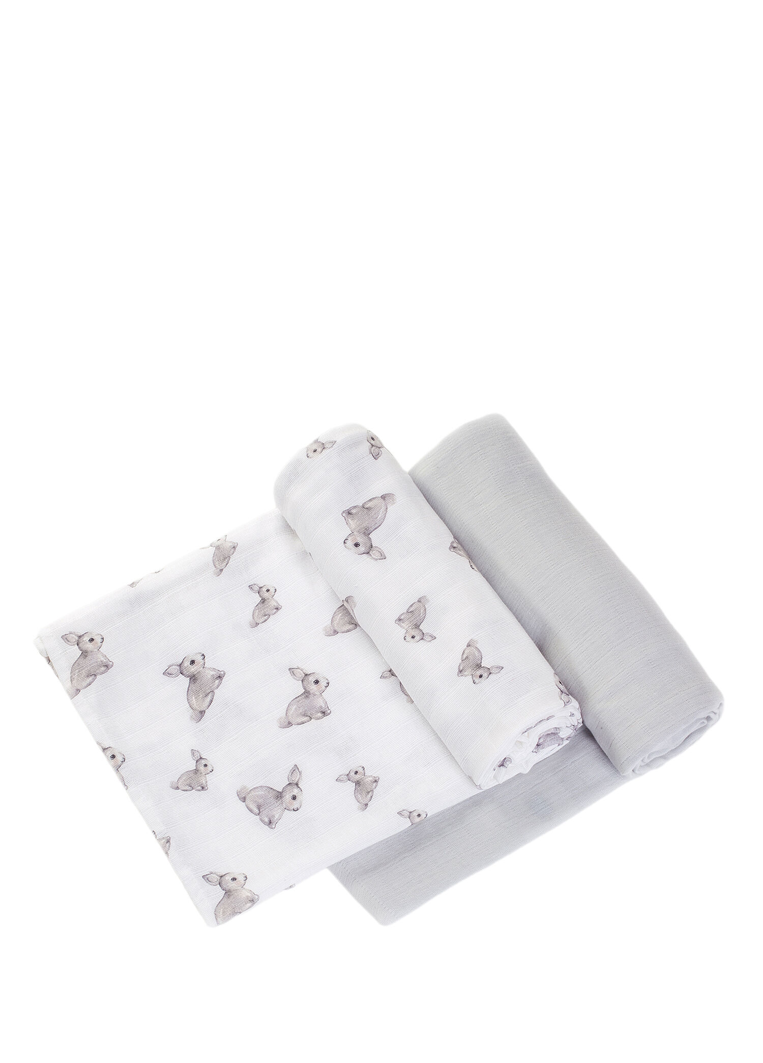Iconique Lapin ve Cotton Grey 2’li Müslin Bebek Örtüsü 100 x 100 cm