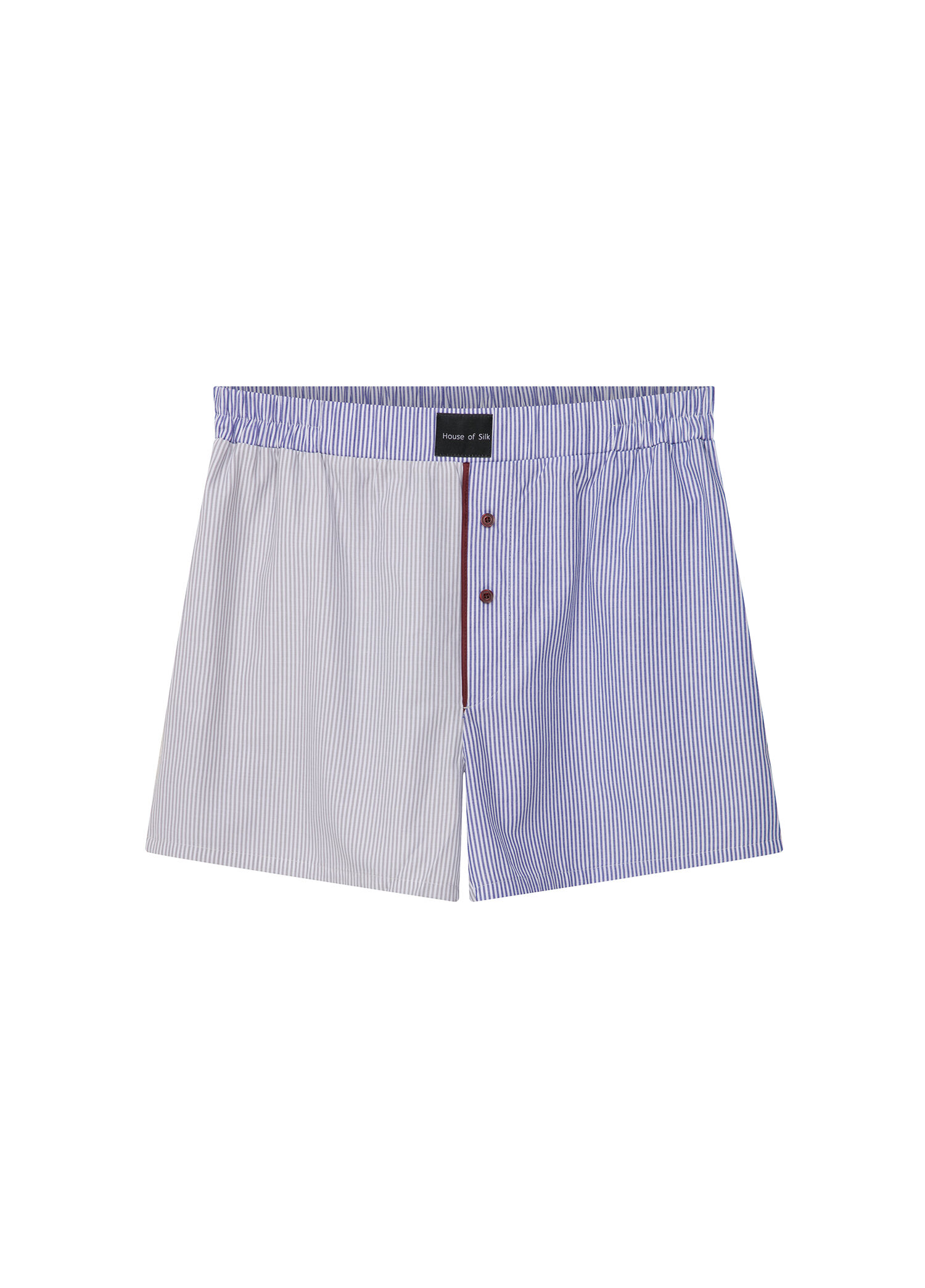Lyron Mavi Koton Çizgili Unisex Şort