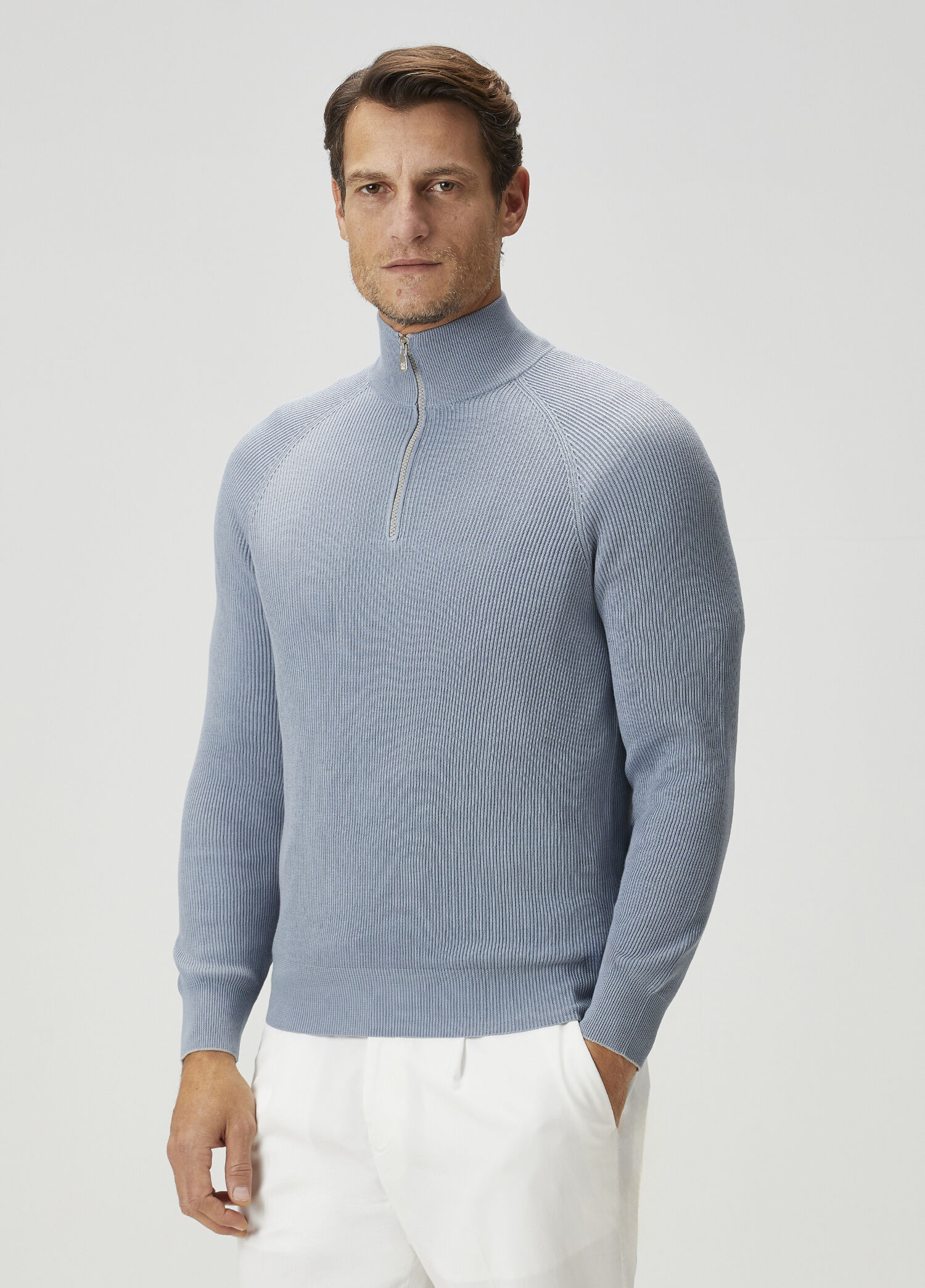 Gray-Blue Brunello Cucinelli Gray-Blue Men Grey Blue Knitwear