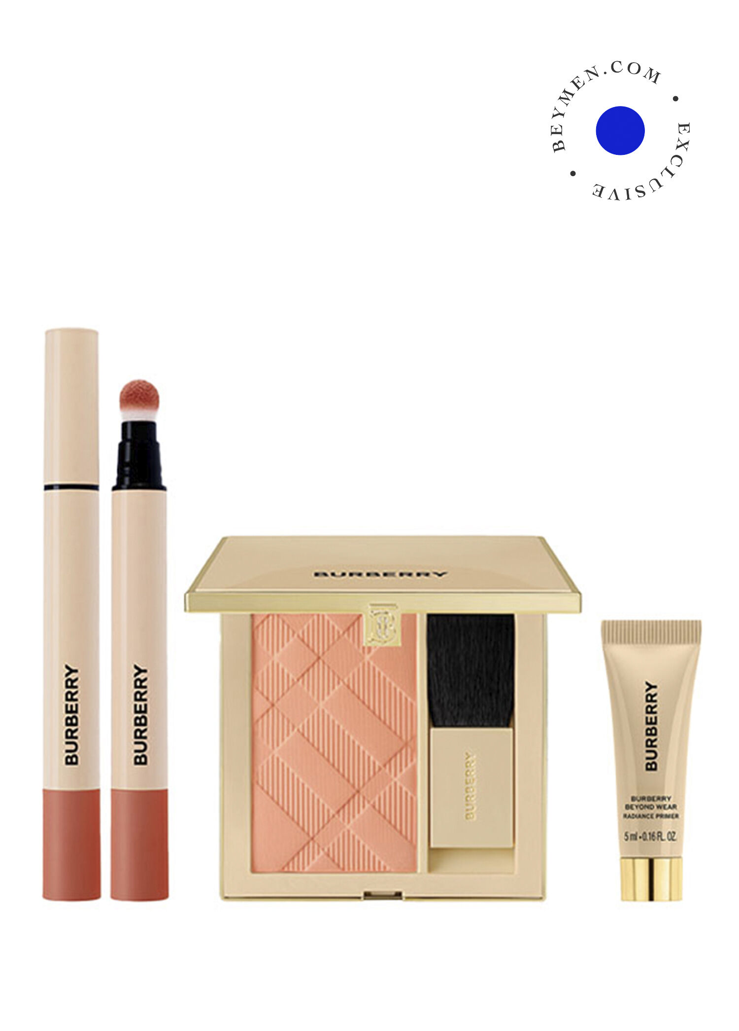 Burberry - Brit Matte Veil 611 Marmalade + Outdoor Blush 40 Peach Tree Blush + Mini Primer Women's Makeup Set