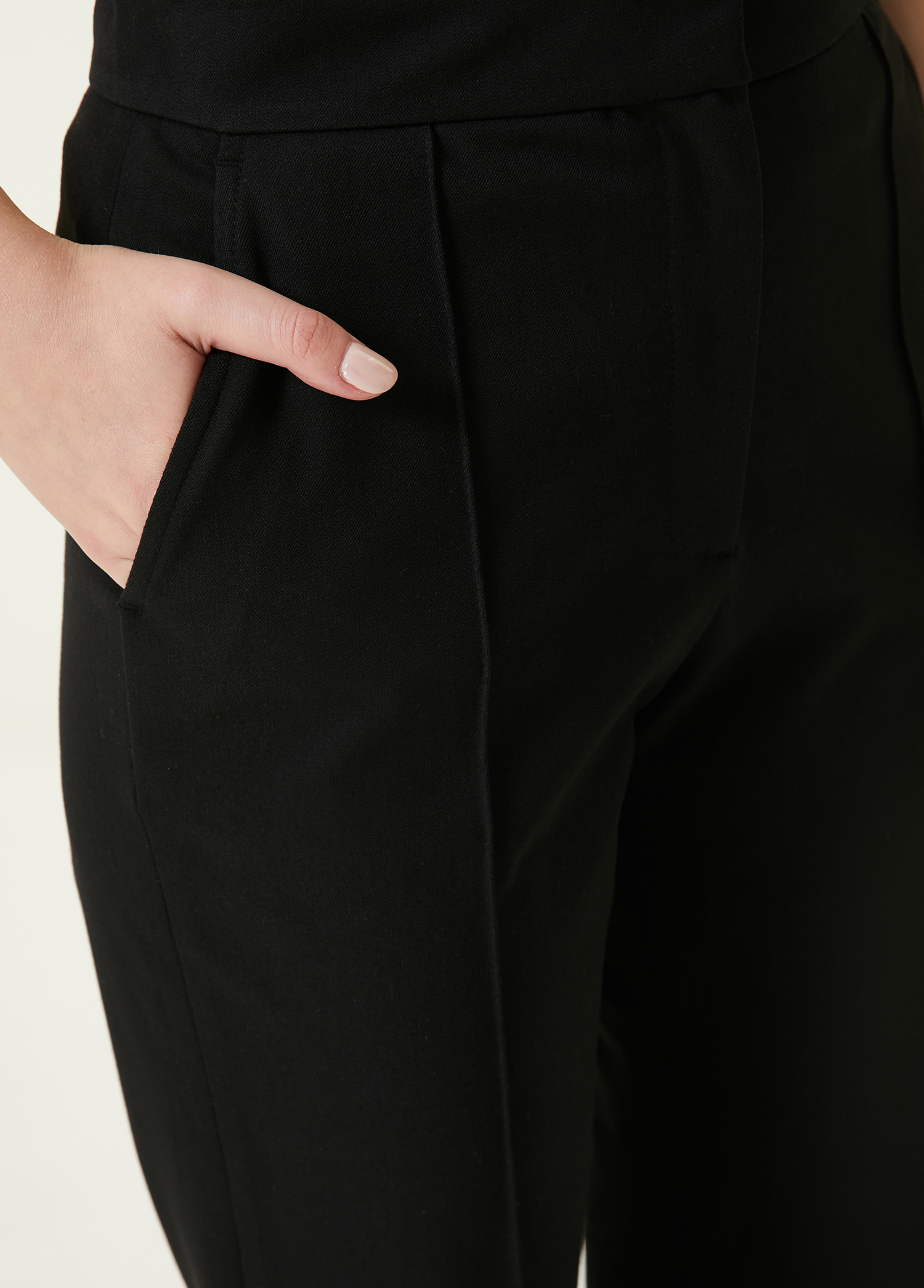 Siyah Bol Paça Formal Pantolon_3