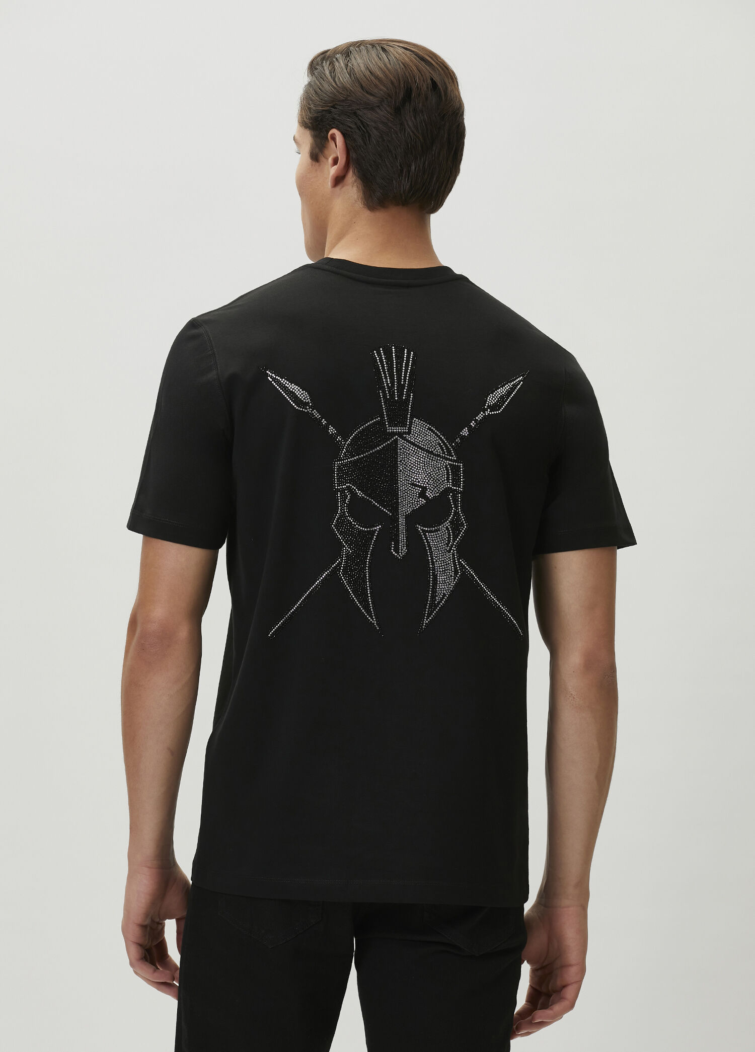 Siyah Taş Baskılı Logo Detaylı T-shirt