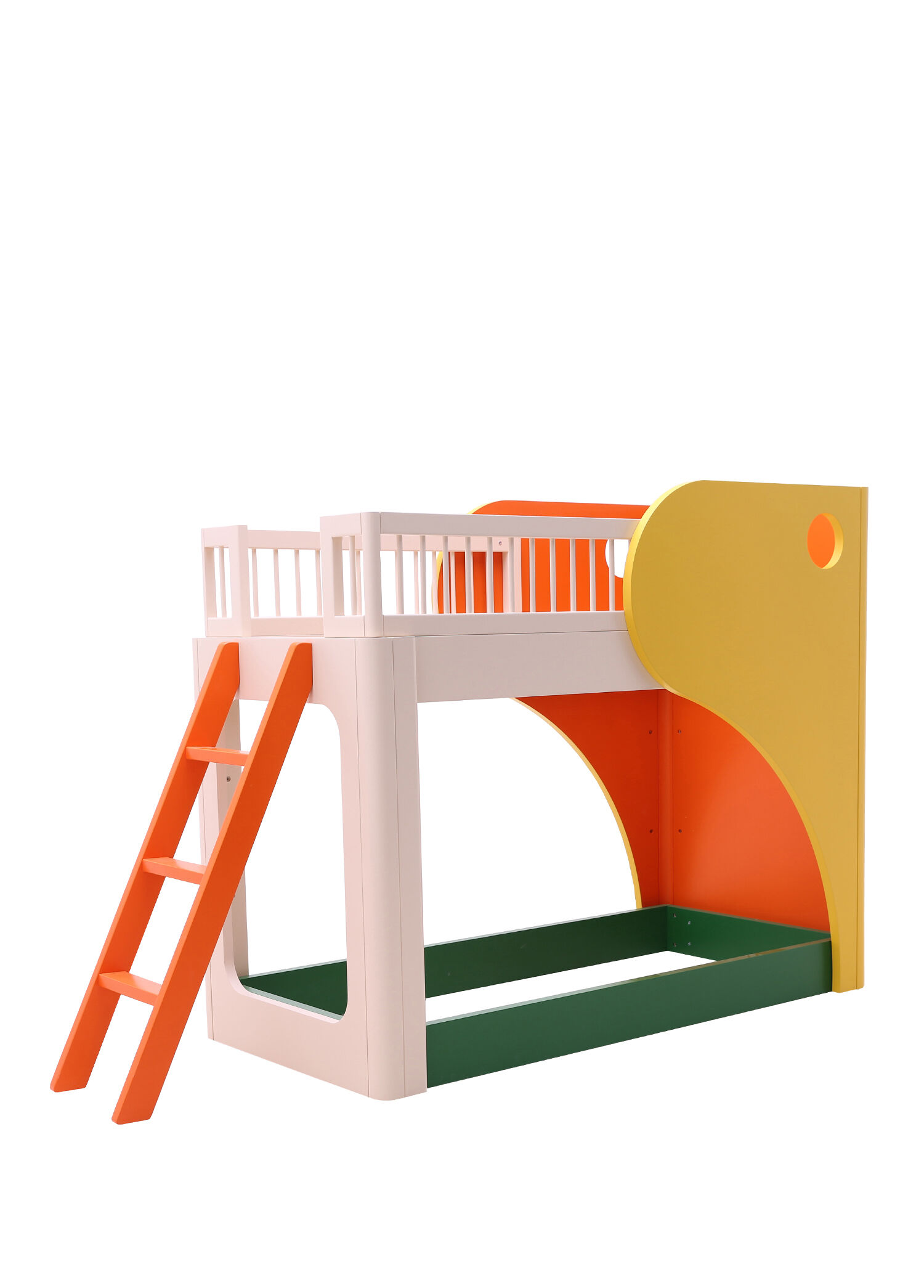 Tubı Bunk Bed Renkli Ahşap Merdivenli Çocuk Ranza 70 x 160 cm