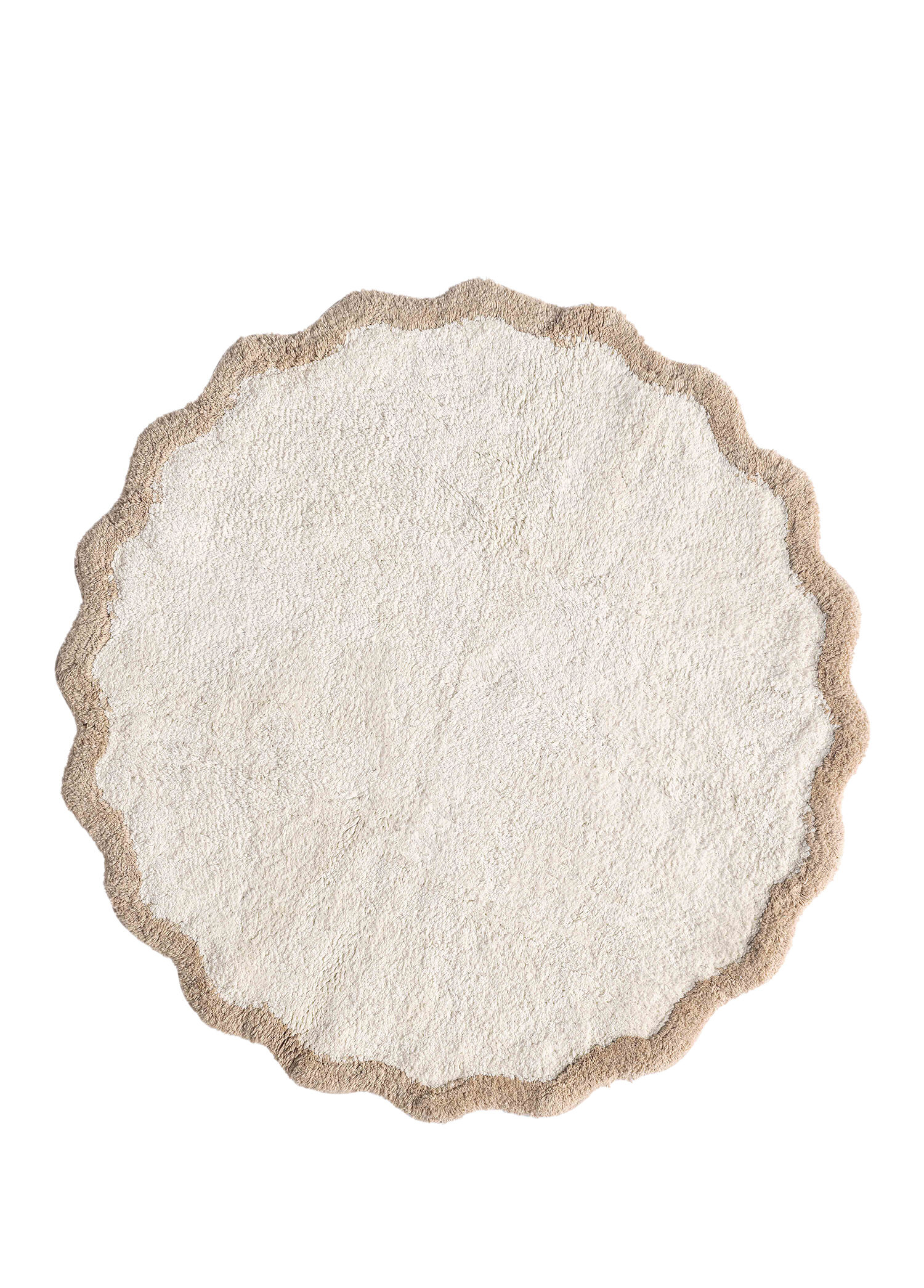 Scallop Bej Bambu Yuvarlak Banyo Paspası 90 x 90 cm