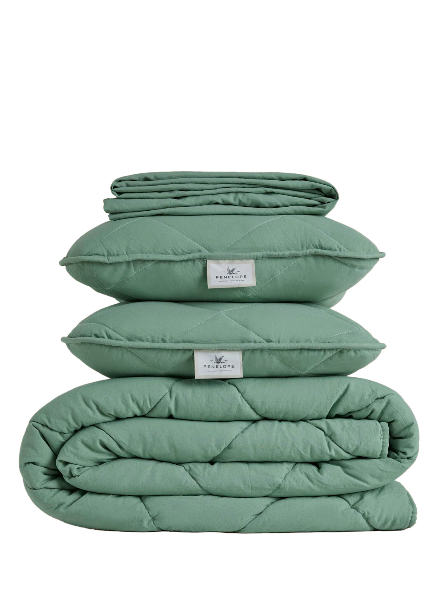 Colors in Comfort Yeşil Microfiber Kumaş Çift Kişilik Yastık Yorgan Seti 195 x 215 cm