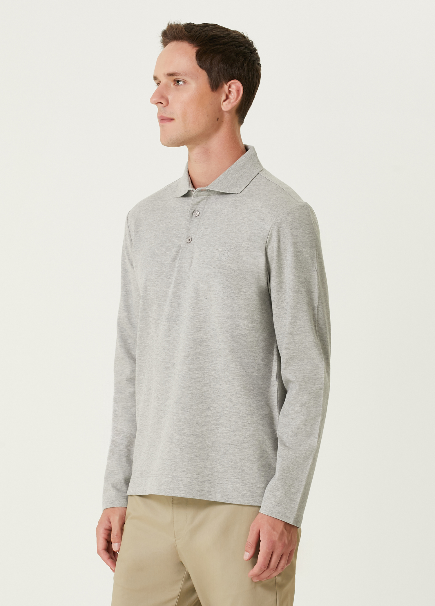 Comfort Fit Gri Polo Sweatshirt_3