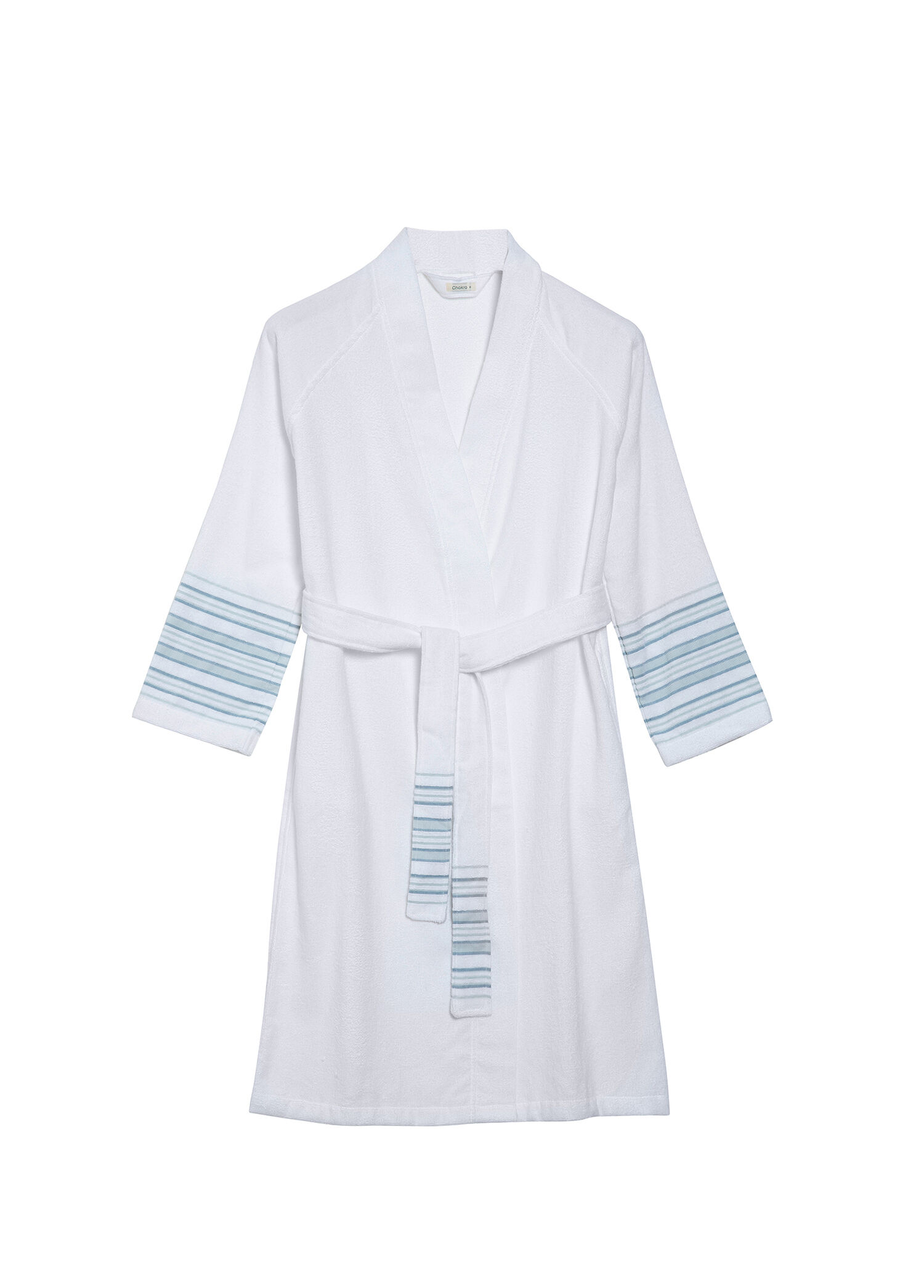 Derin Beyaz Açık Aqua Unisex Bornoz