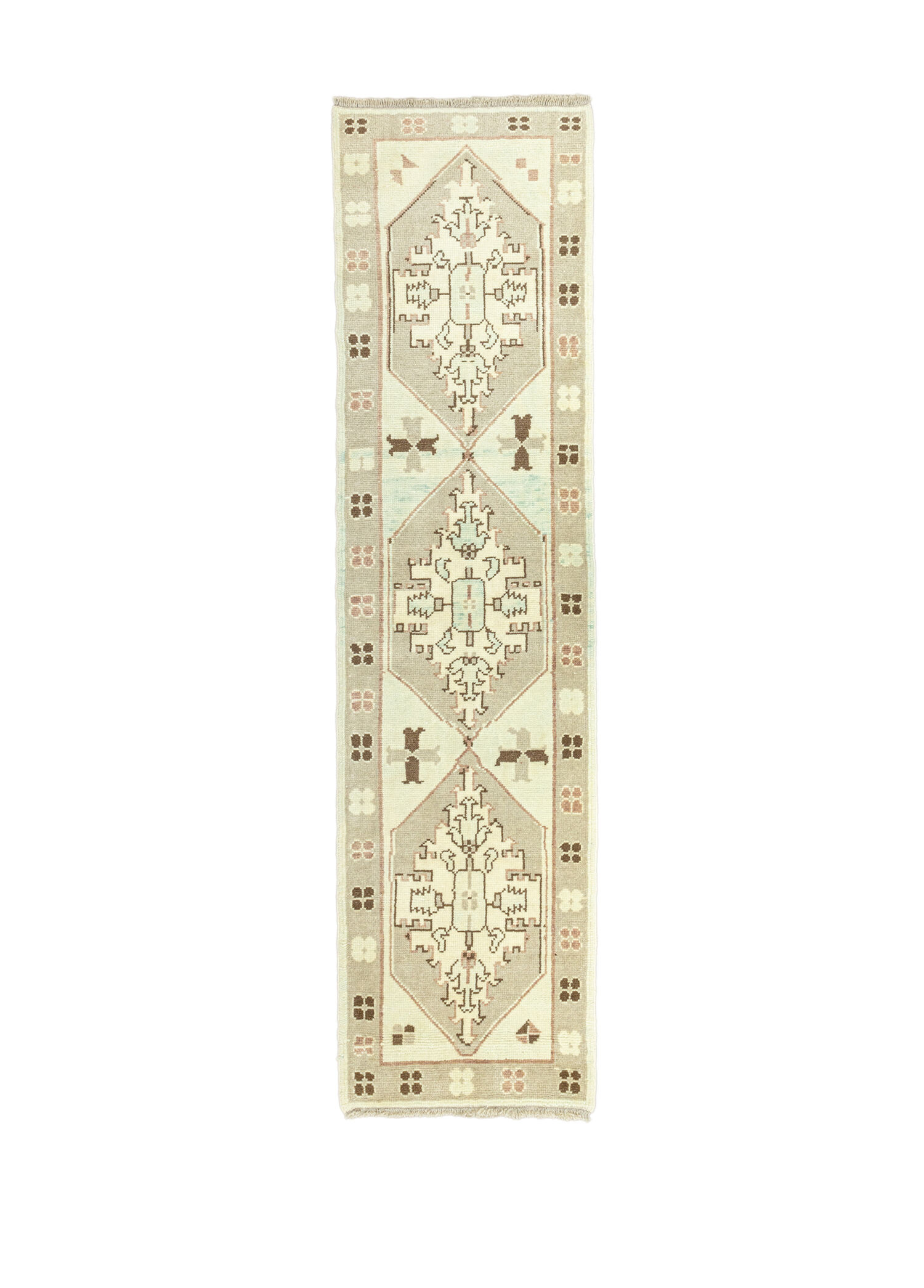Fesal Rustik Tasarımlı Yün Yolluk 72 x 283 cm