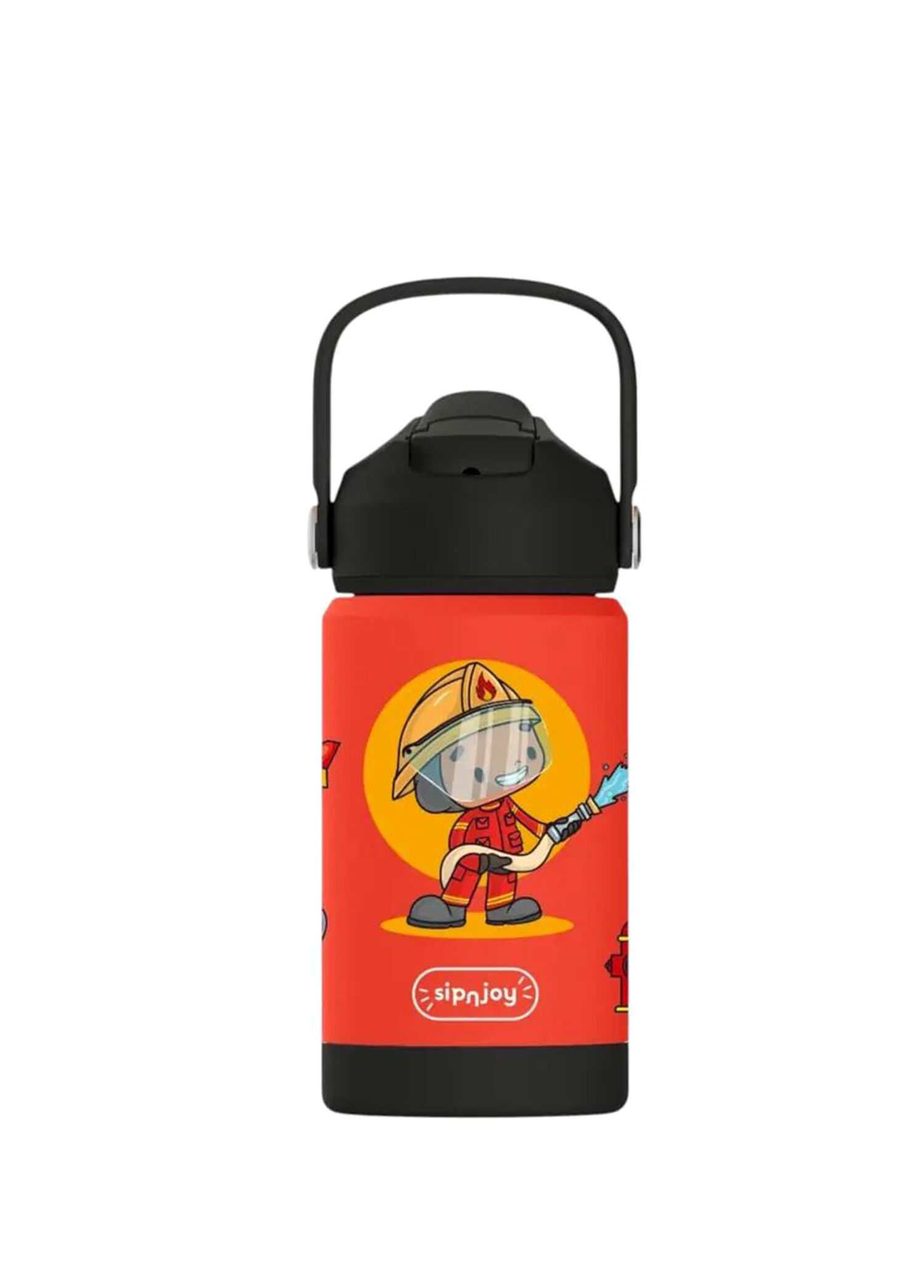 FlipSip Firefighter Buddy Kırmızı Çelik Çocuk Termos Suluk 360 ml