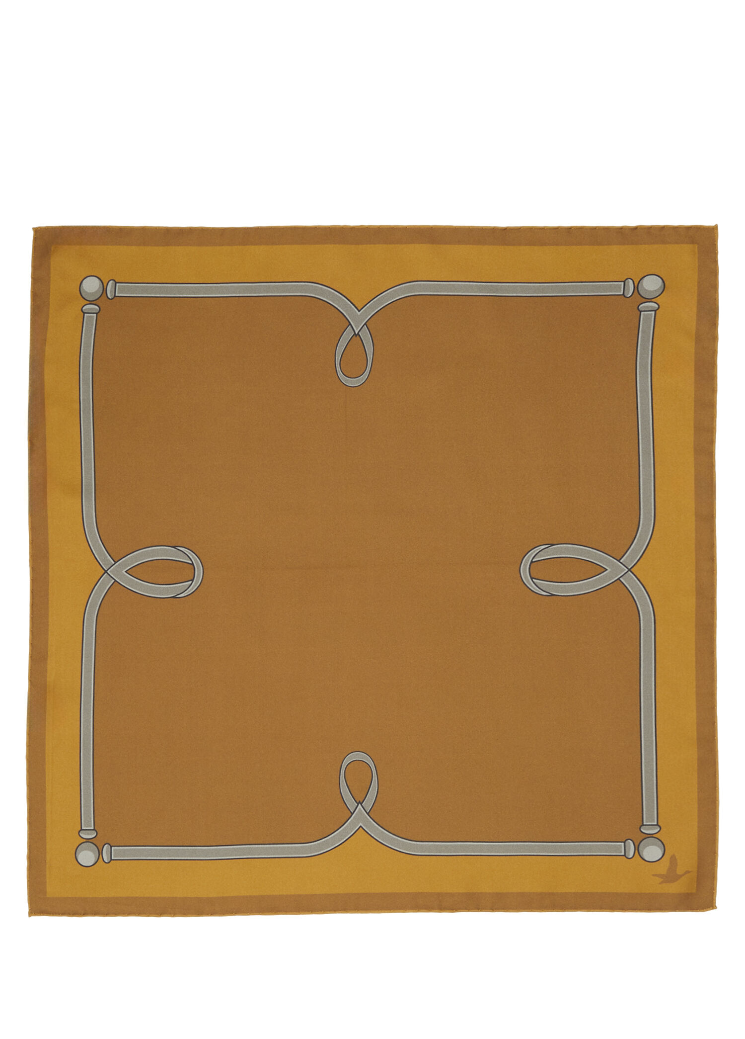 Brown Leopard Patterned Silk Scarf