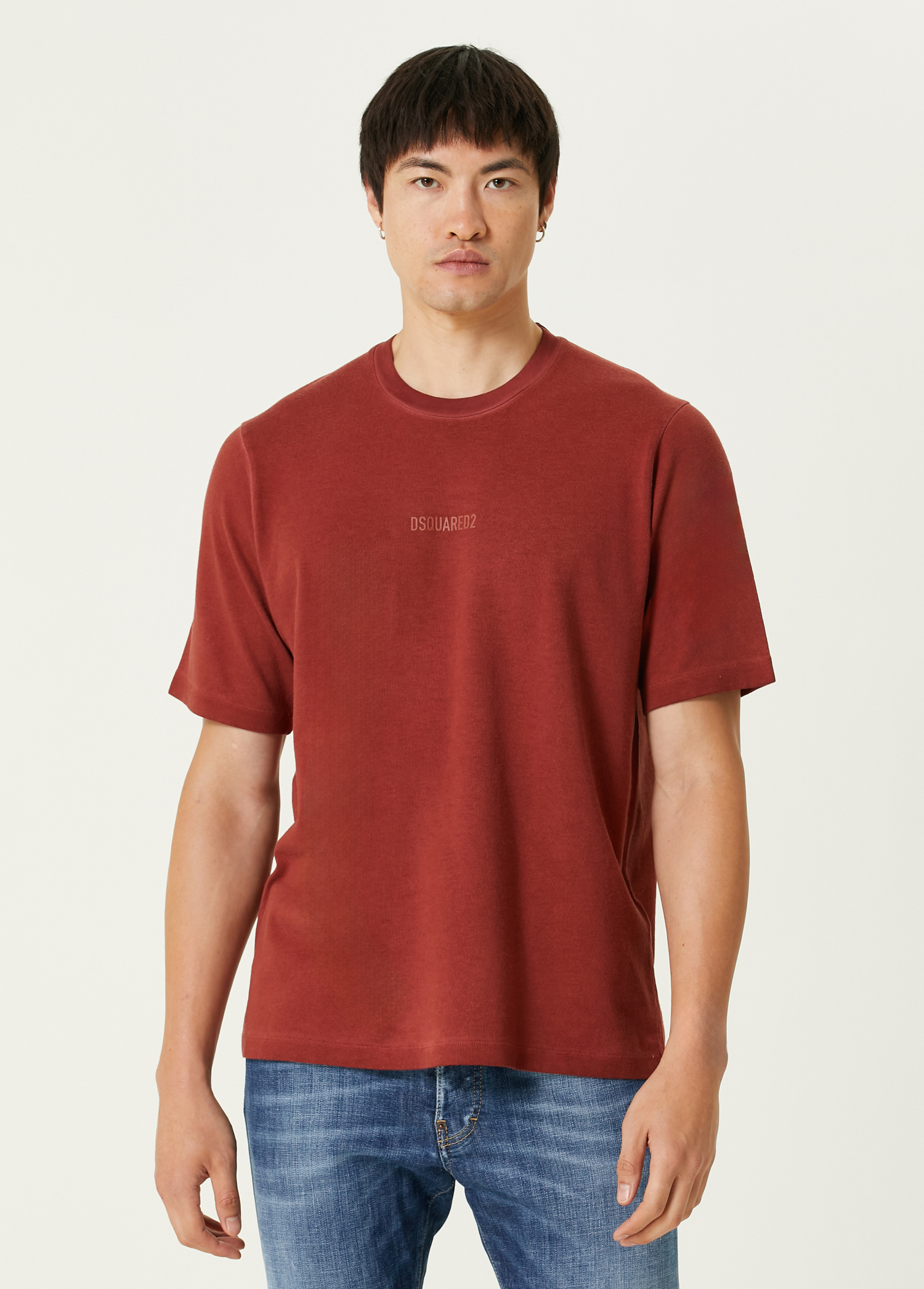 Bordo Logo Nakışlı T-shirt