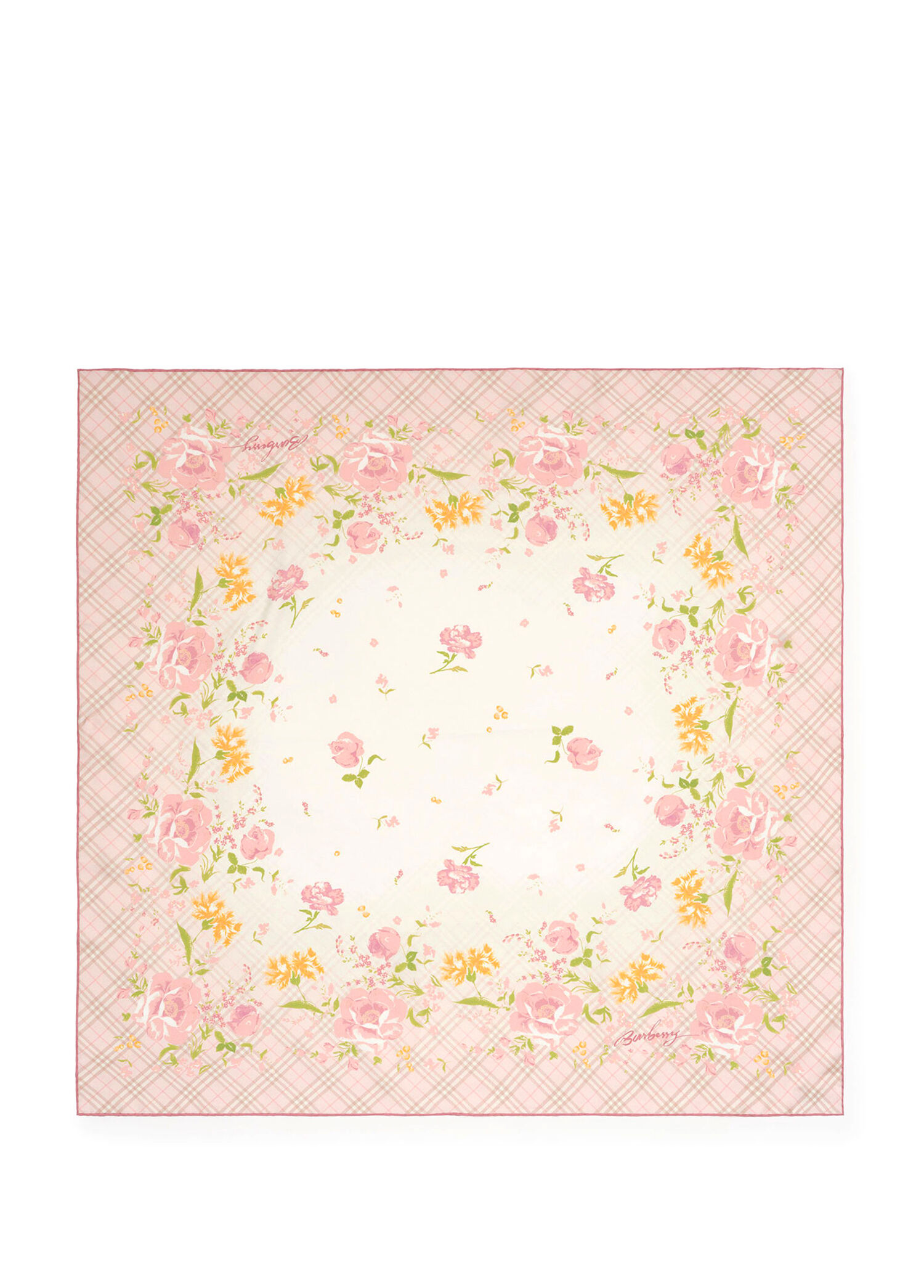 Garden Party Silk Pembe İpek Kadın Eşarp