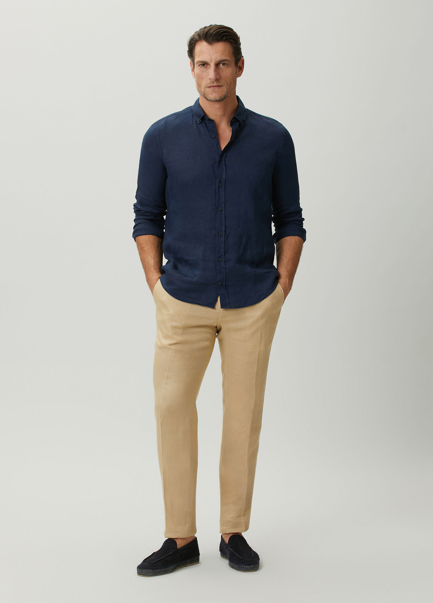 Beige Linen Trousers