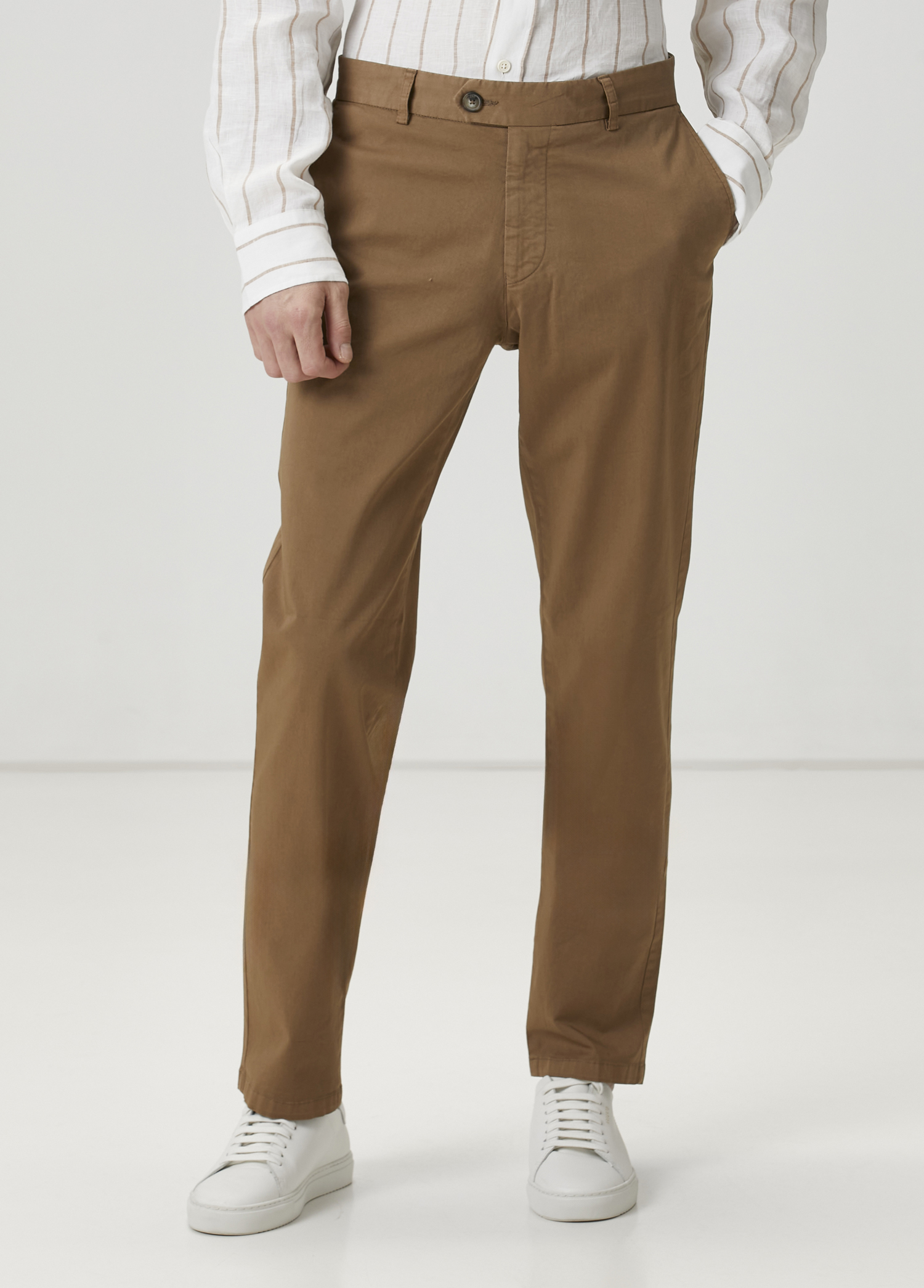 Regular Fit Vizon Twill Dokulu Chino Pantolon_1