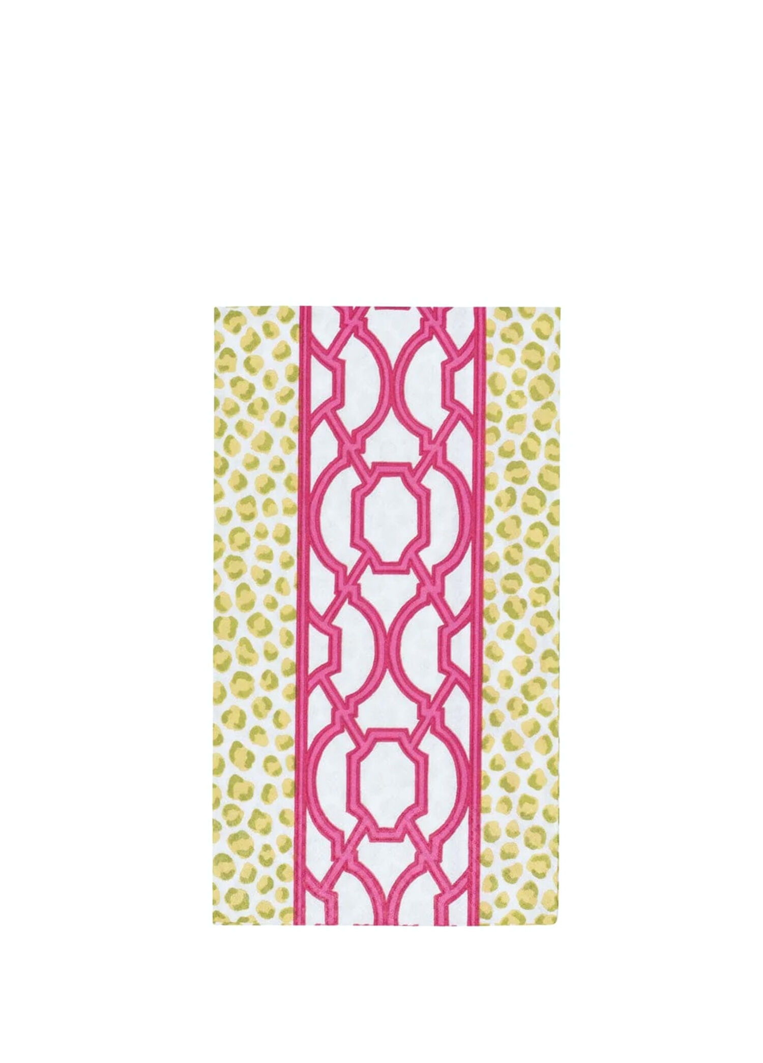 Knots And Spots Green & Fuchsia Guest Towel Desenli 15'li Servis Peçetesi Seti