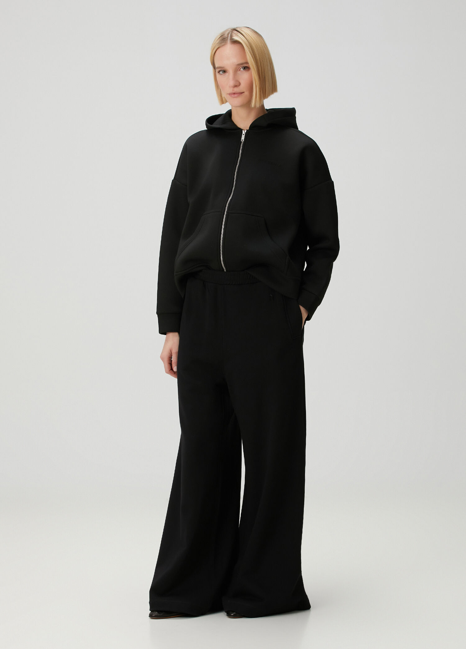 Siyah Wide Leg Eşofman Altı