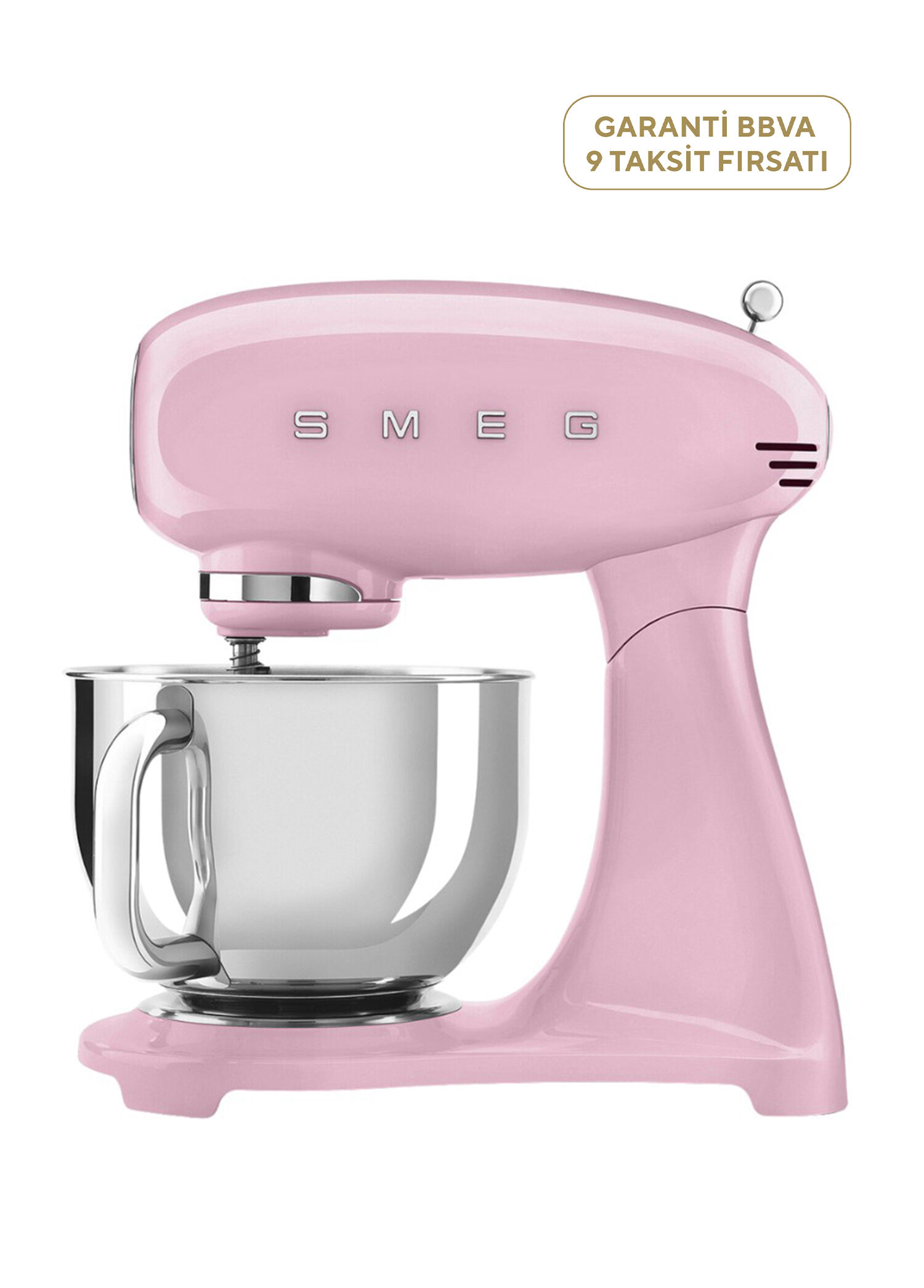SMF03PKEU 50's Style Retro Pembe Stand Mikser