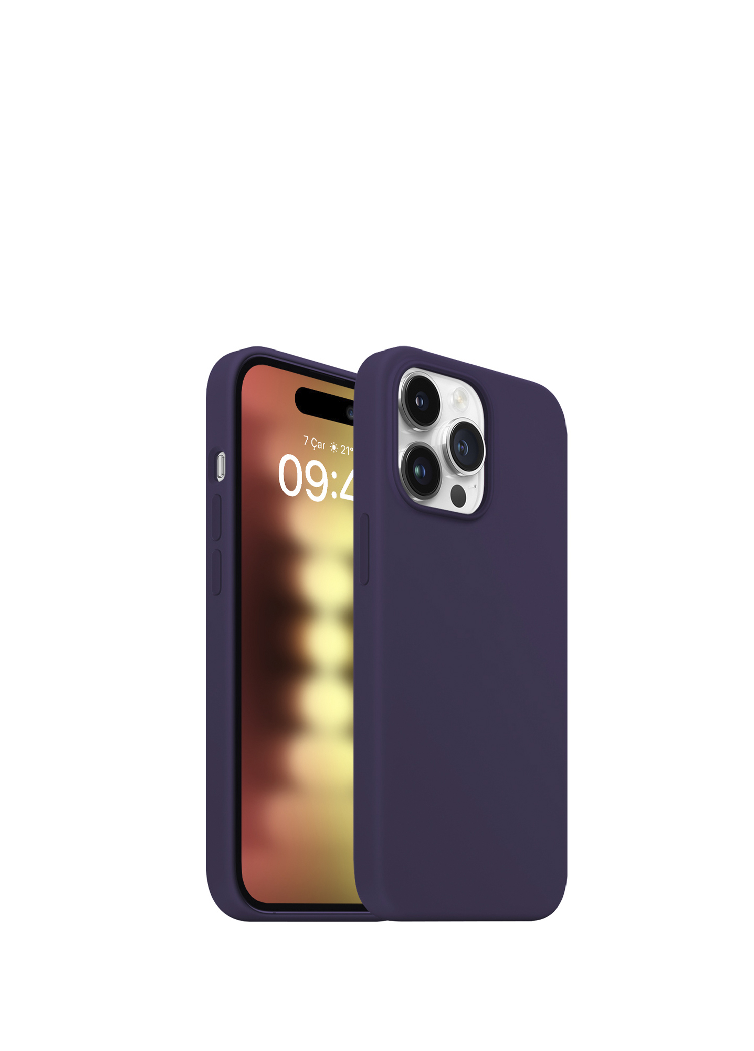 Purple iPhone 15 Pro Rubber Fit Kılıf