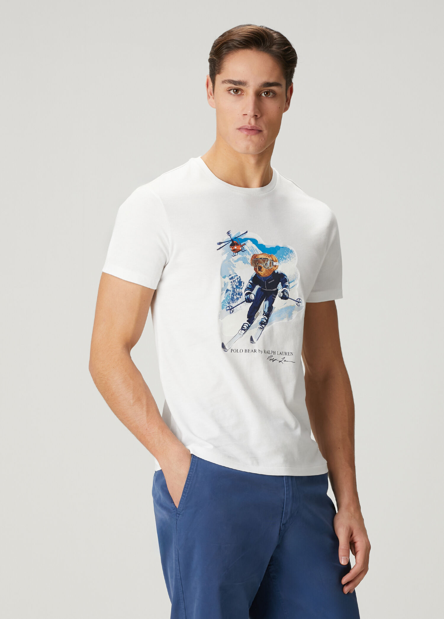 Beyaz Logo Baskılı Jersey T-shirt