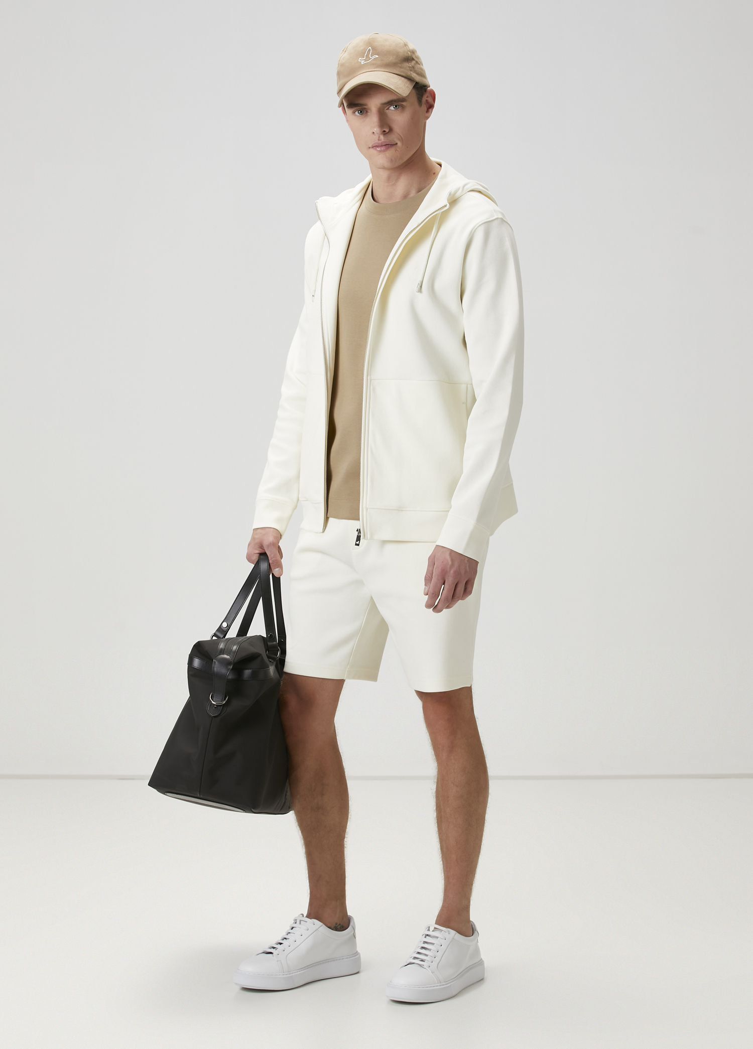 Krem Kapüşonlu Sweatshirt_2