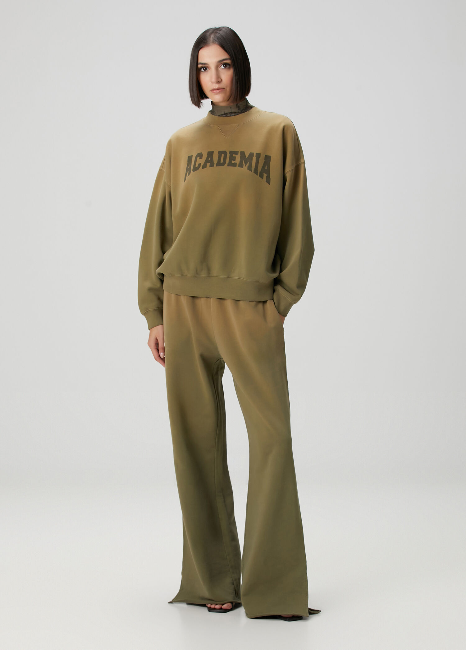 Khaki Wide Leg Pants