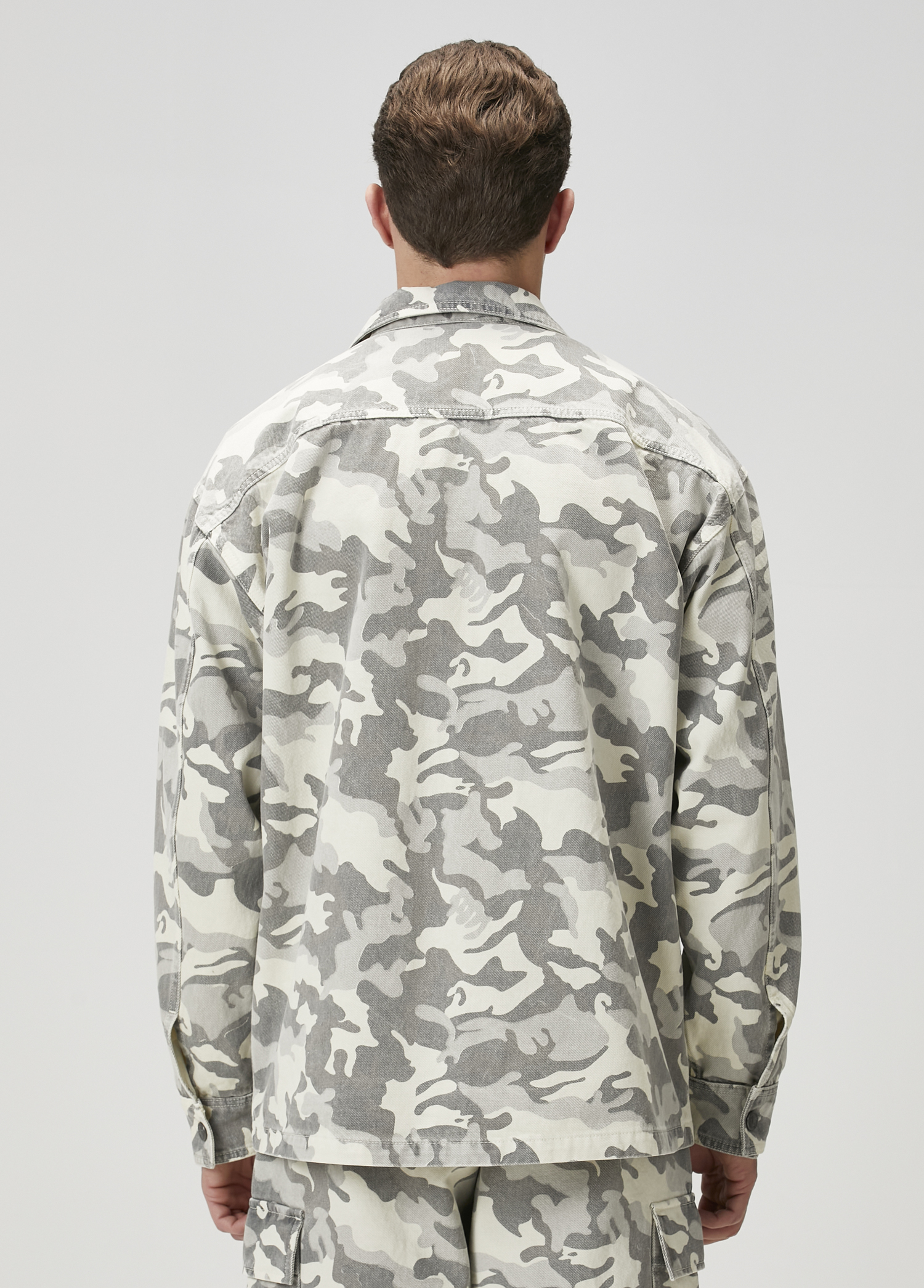 Haki Kamuflaj Desenli Denim Ceket_4