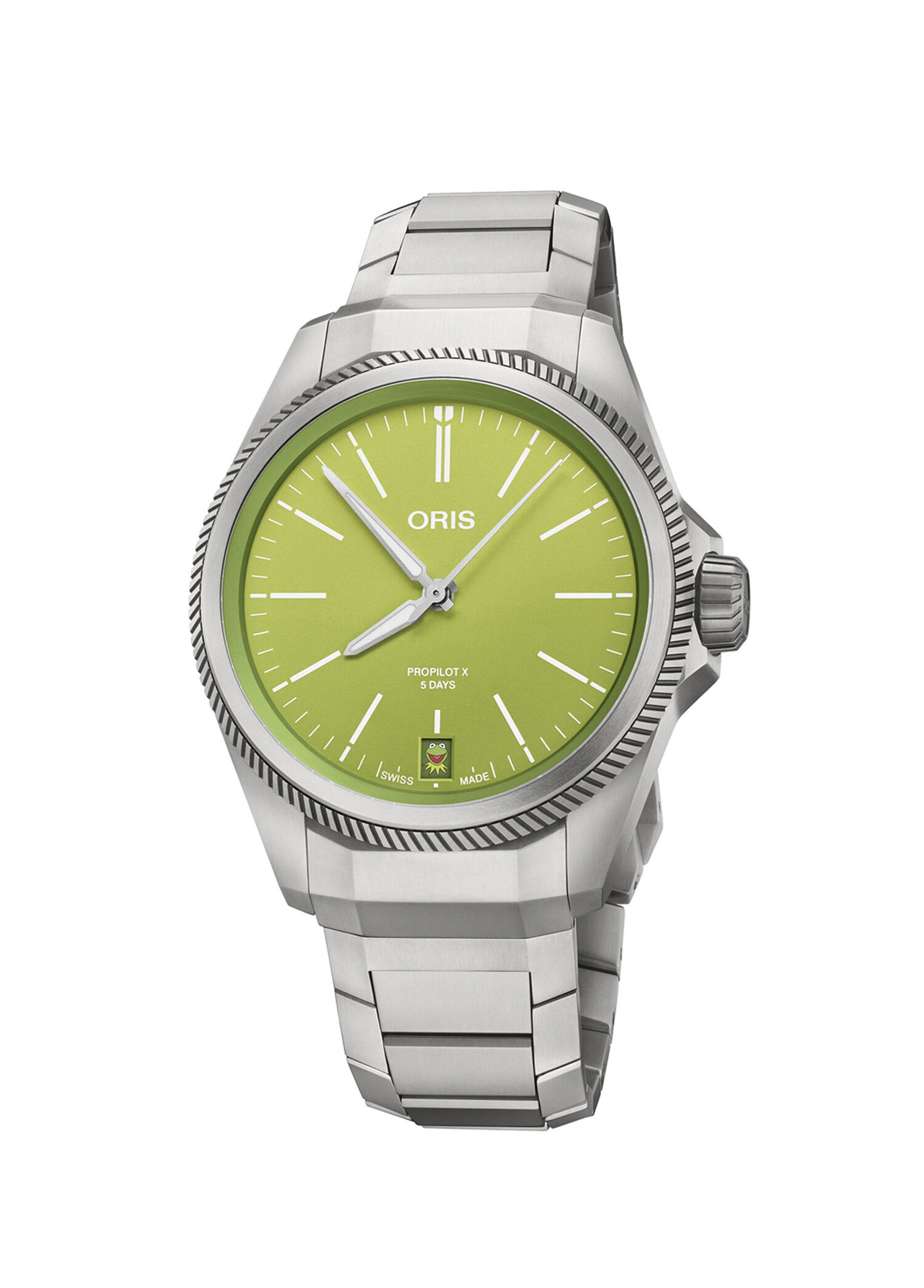 Propilot X Kermit Edition 01 400 7778 7157-Set Gri Çelik Erkek Kol Saati