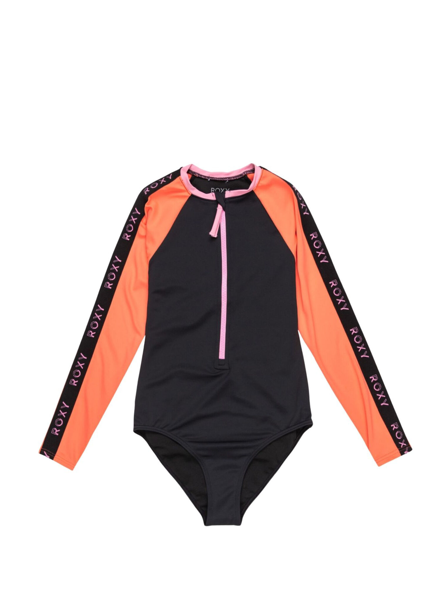 Colorblock Onesie Siyah Likra Kız Çocuk Mayo