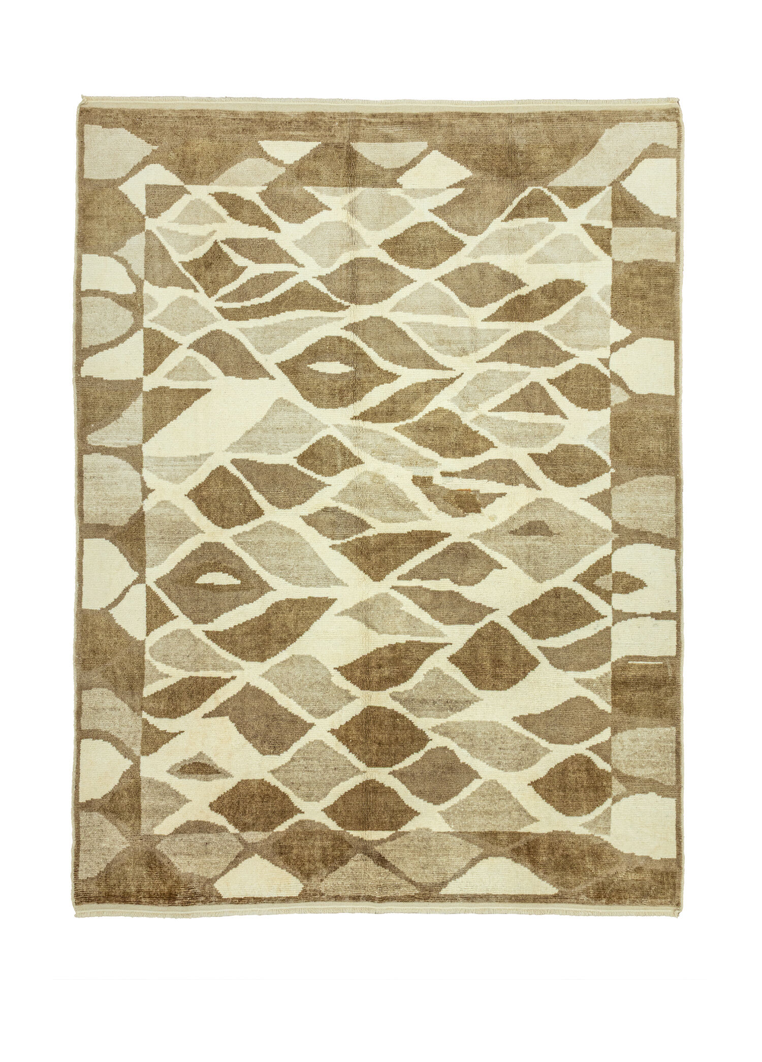 Kutal Soyut Tasarımlı El Dokuma Yün Halı 228 x 292 cm