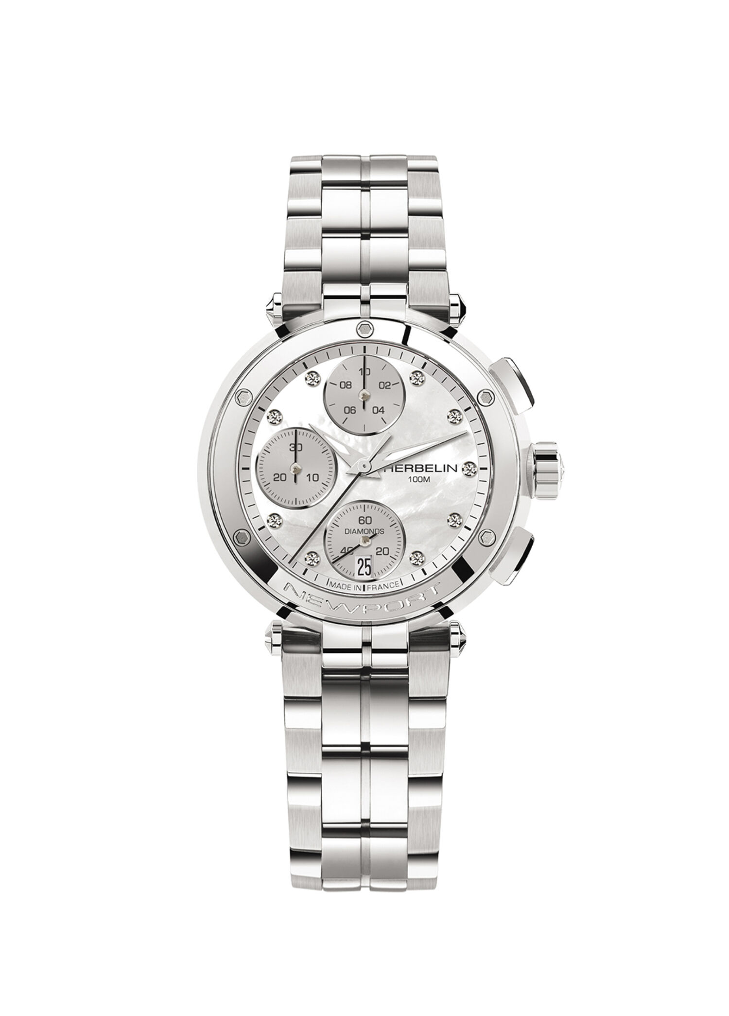 Newport Chronograph 35688B89 Pırlantalı Çelik Kadın Kol Saati