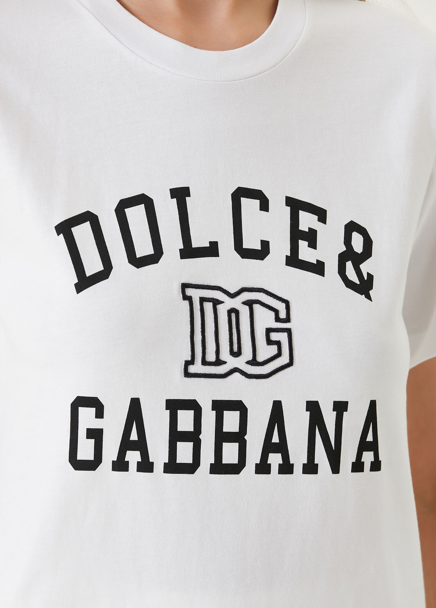 Dolce&Gabbana - Beyaz Logo Baskılı T-shirt - Beyaz