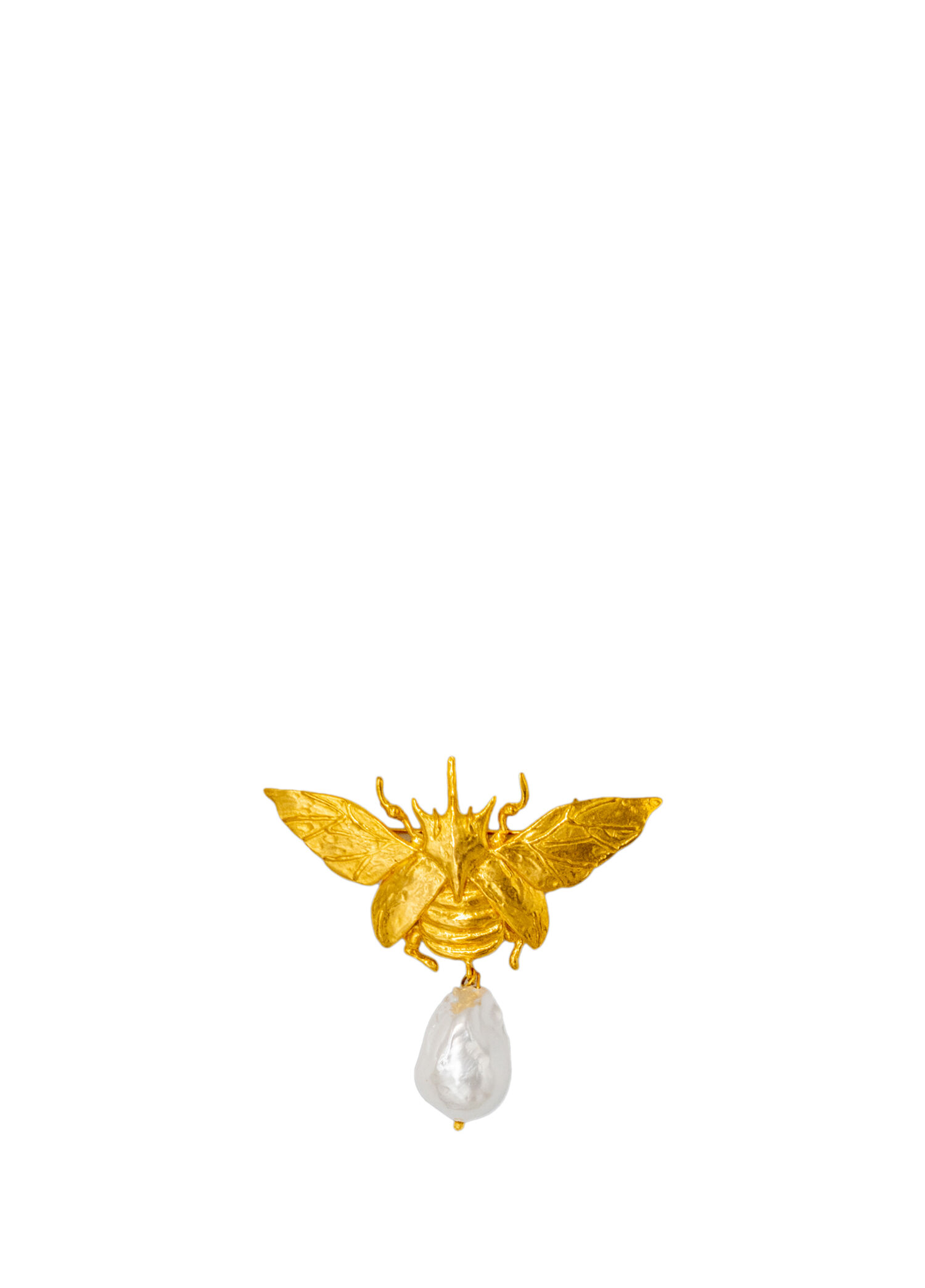 Golden Wing Pearl 22 Ayar Altın Kaplama Kadın Broş Broş