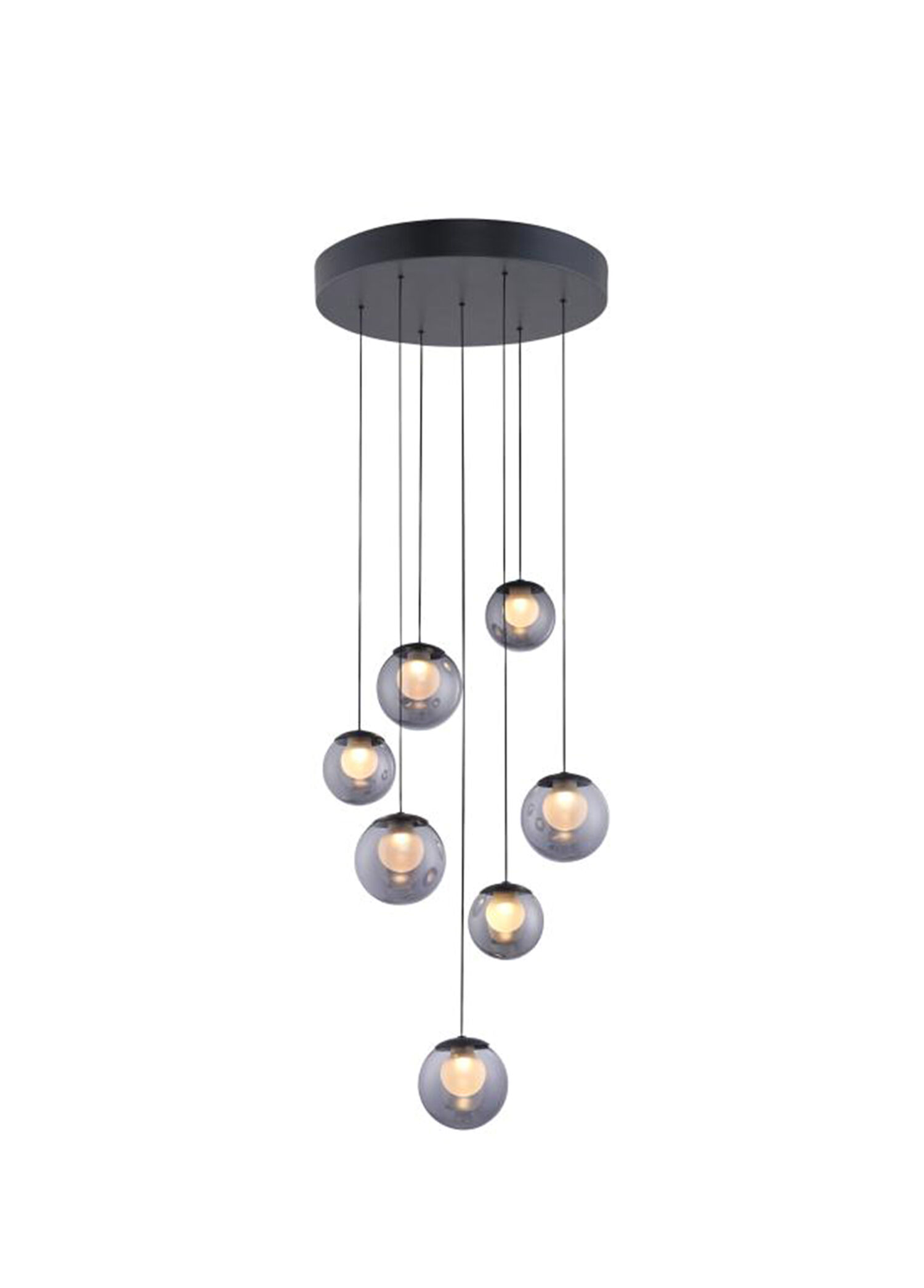 Pure Popup Round Mystic Grey Cam Sarkıt Avize