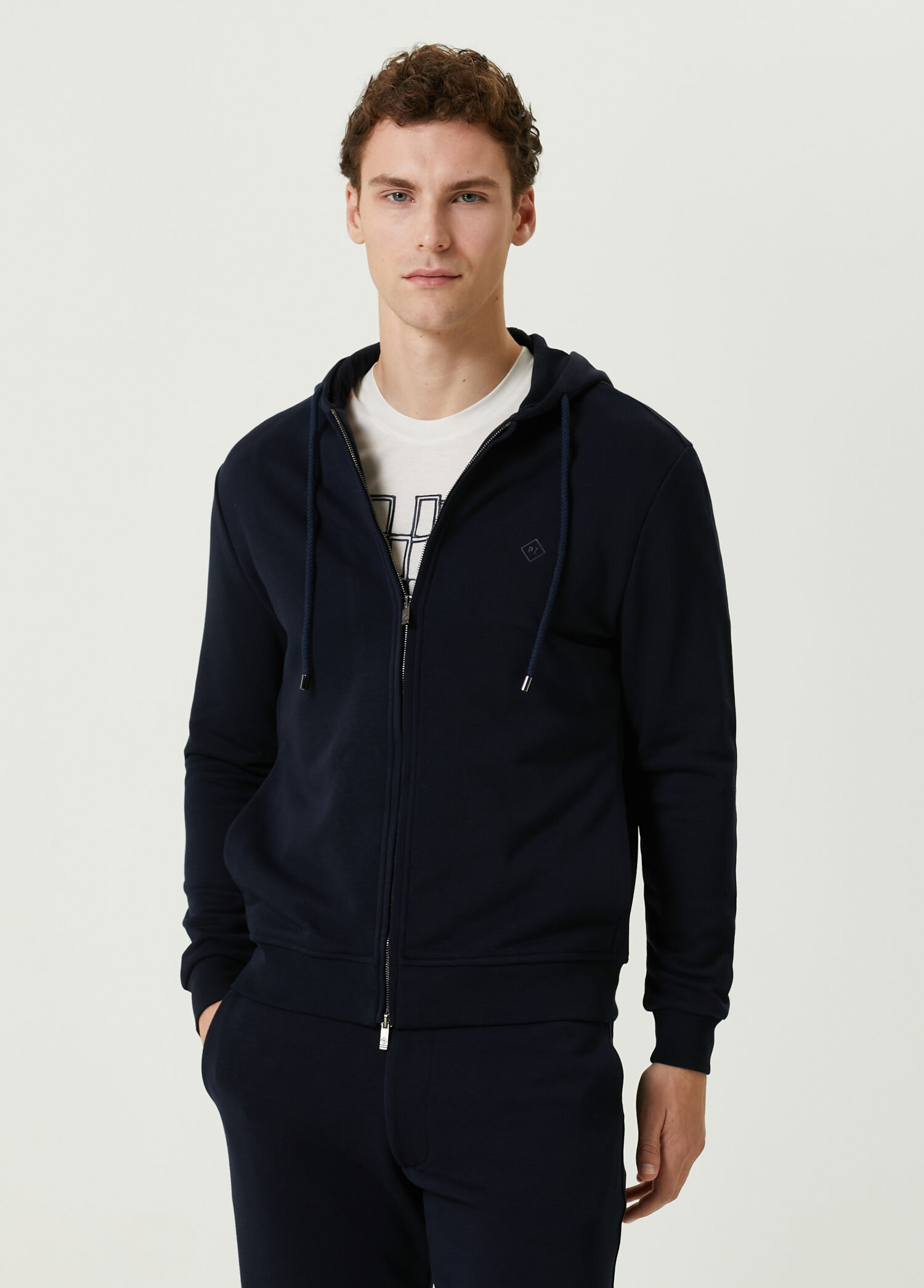 Lacivert Kapüşonlu Sweatshirt