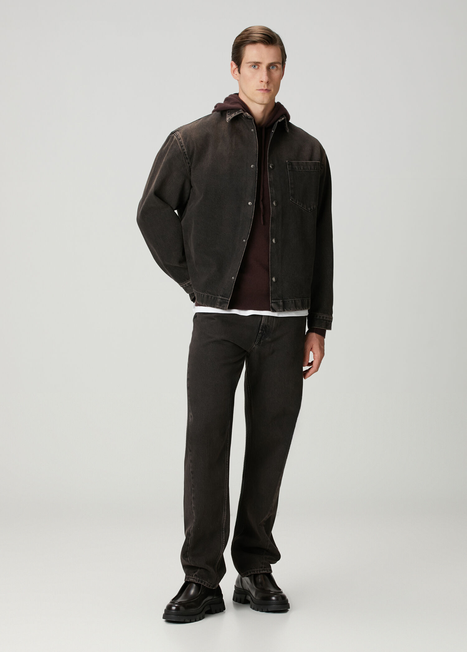 P 7 For All Mankind Twisted Modern Straight Kahverengi Jean Pantolon