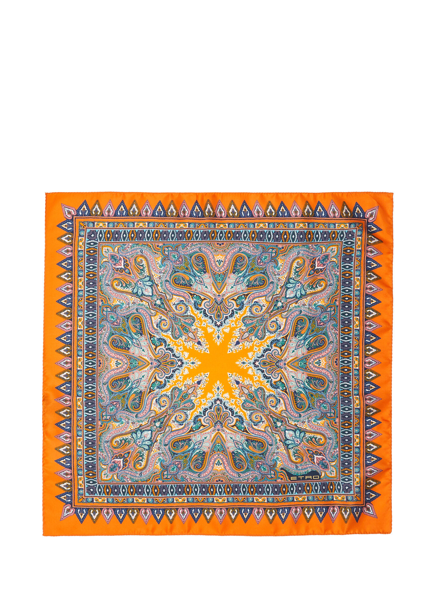 Colorblocked İpek Poşet Mendil
