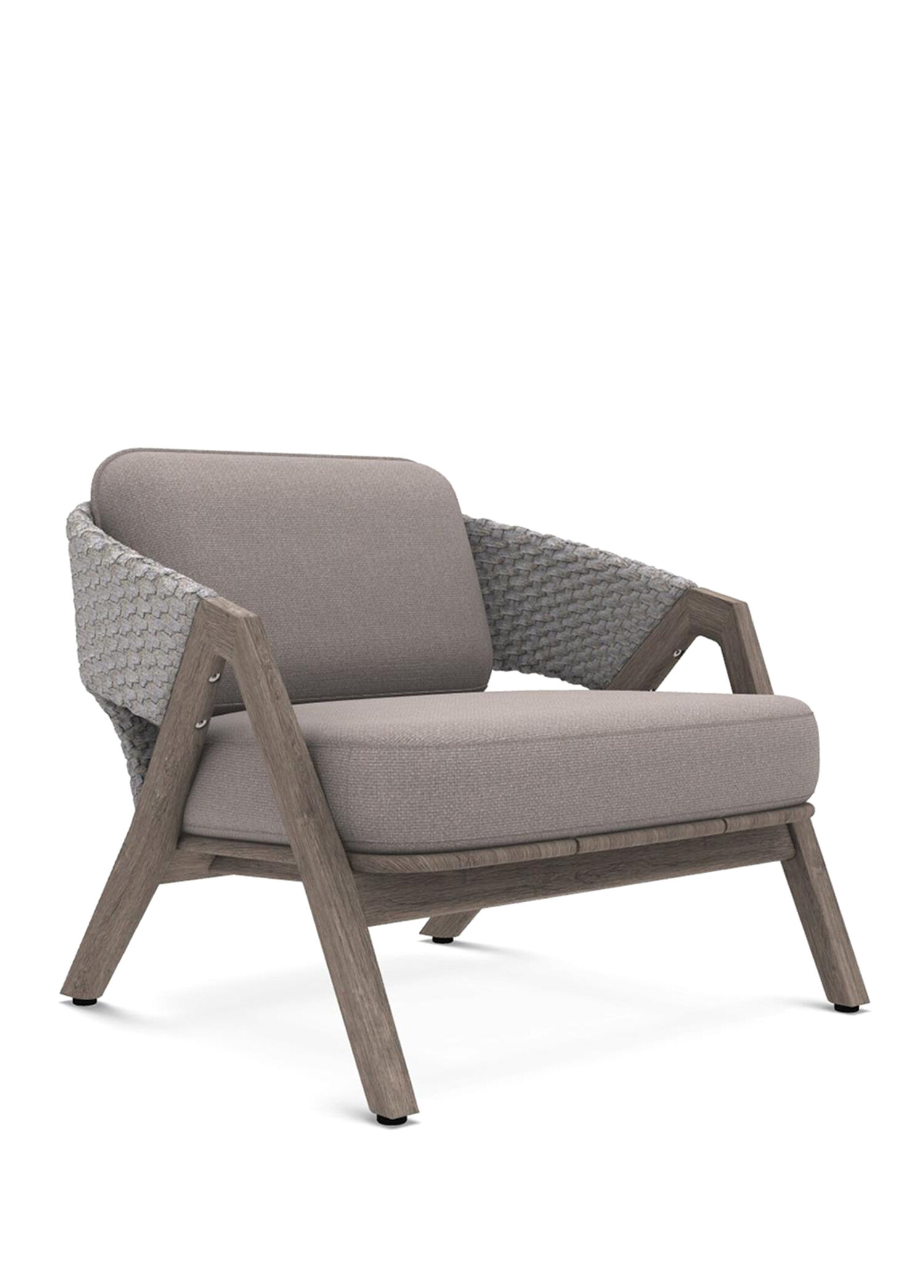 Knit Light Grey Tik Ağacı Bahçe Koltuğu