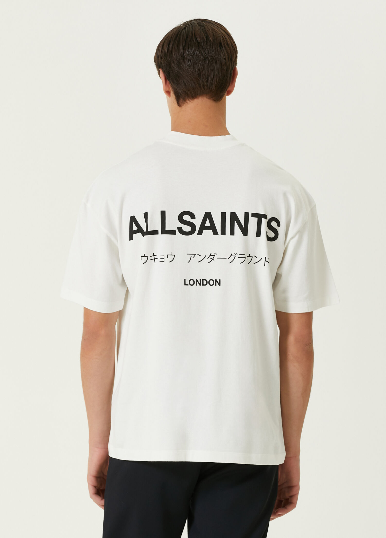 AllSaints - Underground Beyaz Logo Baskılı T-shirt - Beyaz