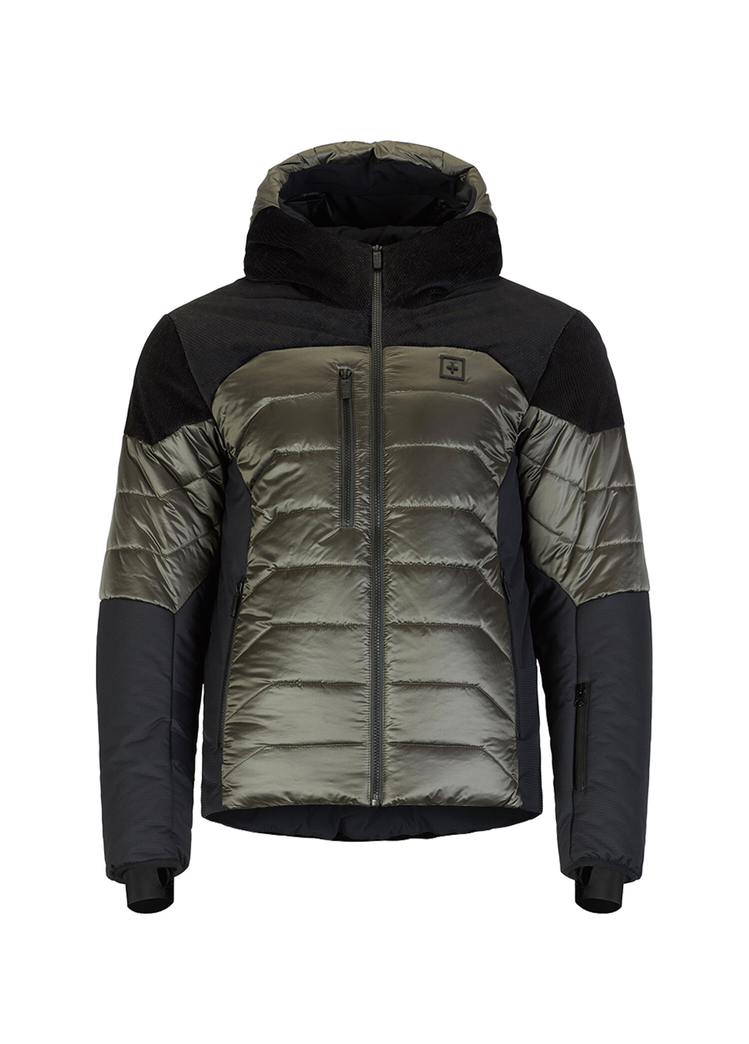 141 Eco Down Ski Jacket Yeşil Siyah Erkek Kayak Montu