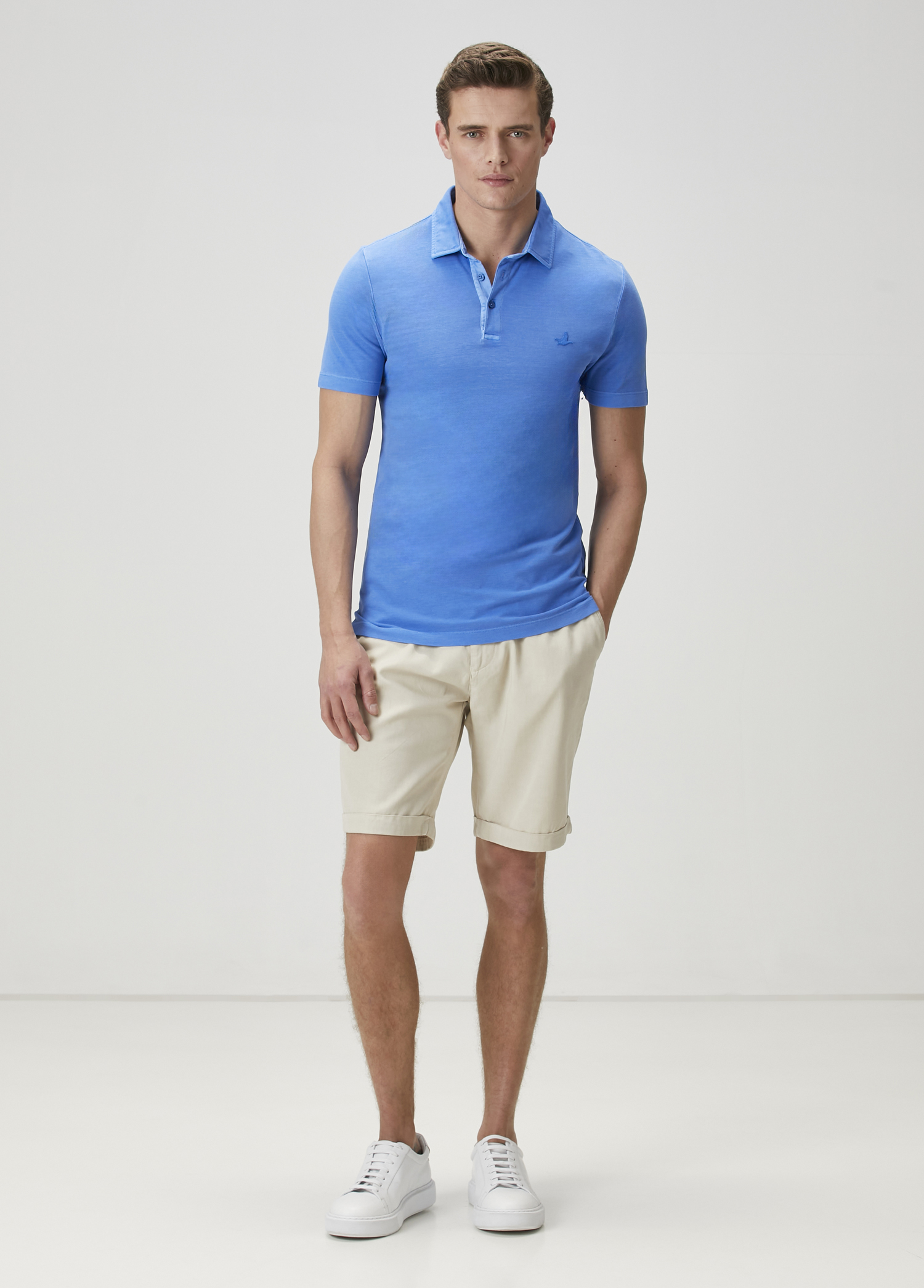 Comfort Fit Mavi Polo Yaka T-shirt_2