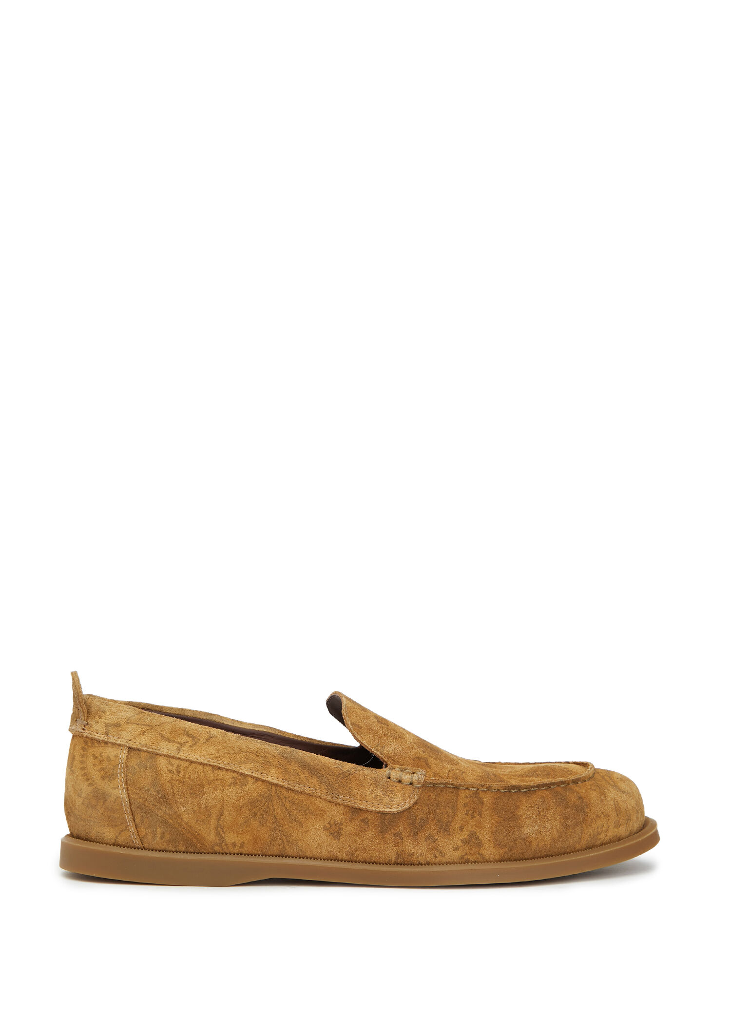 Açık Kahverengi Desenli Erkek Süet Loafer