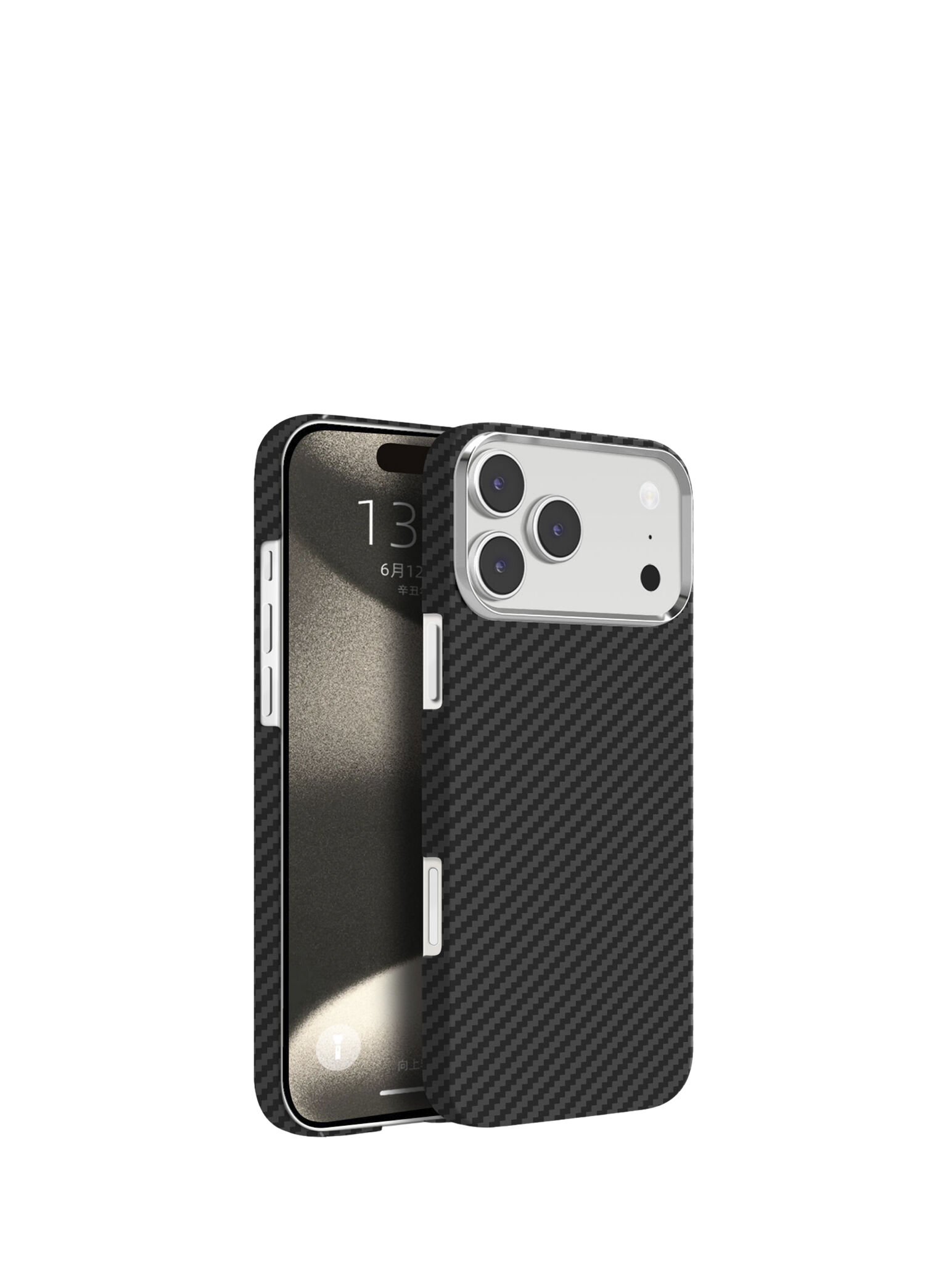 Knit Kevlar iPhone 17 Air Siyah Telefon Kılıfı