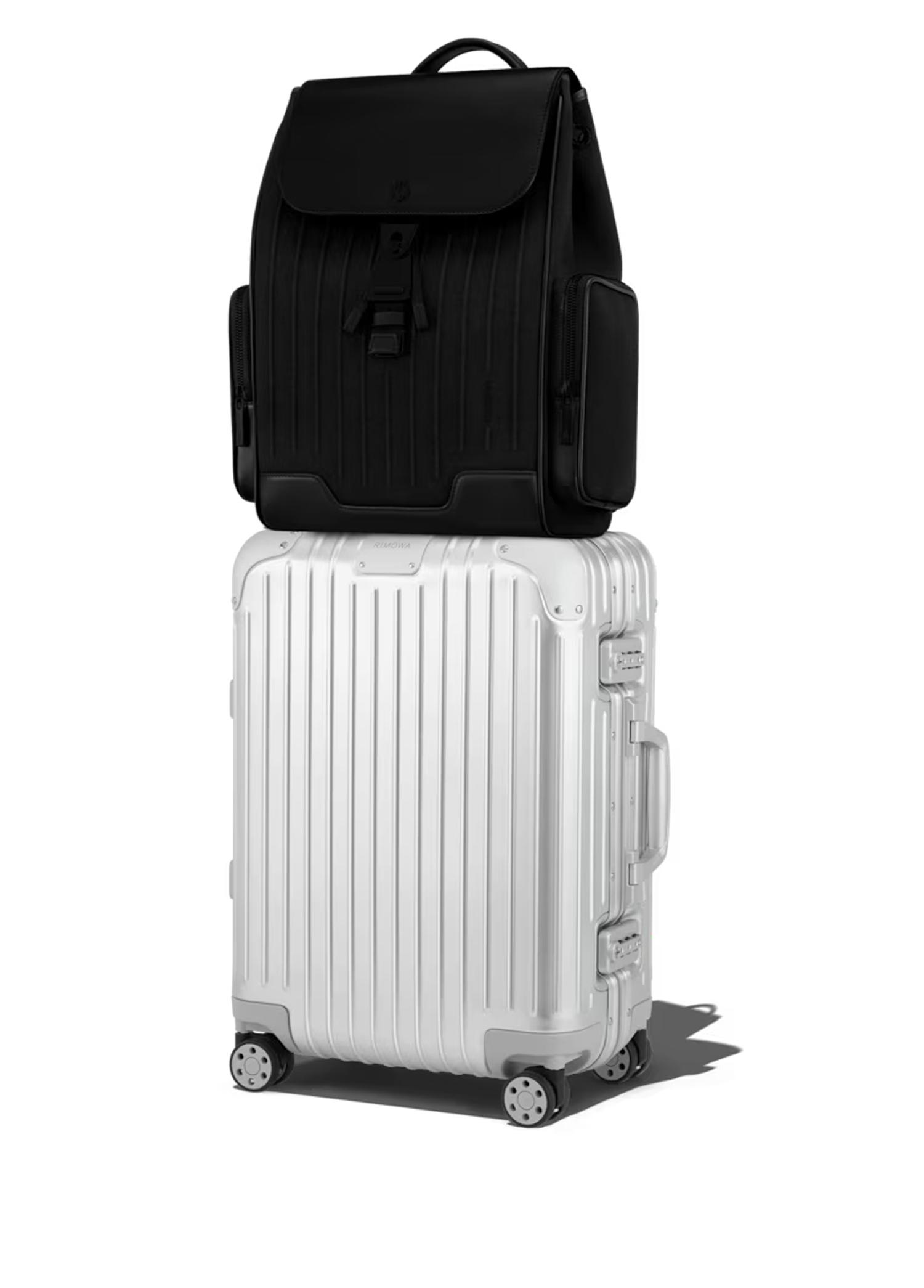 Black Rimowa Black Men Never Still Large Black Canvas Backpack