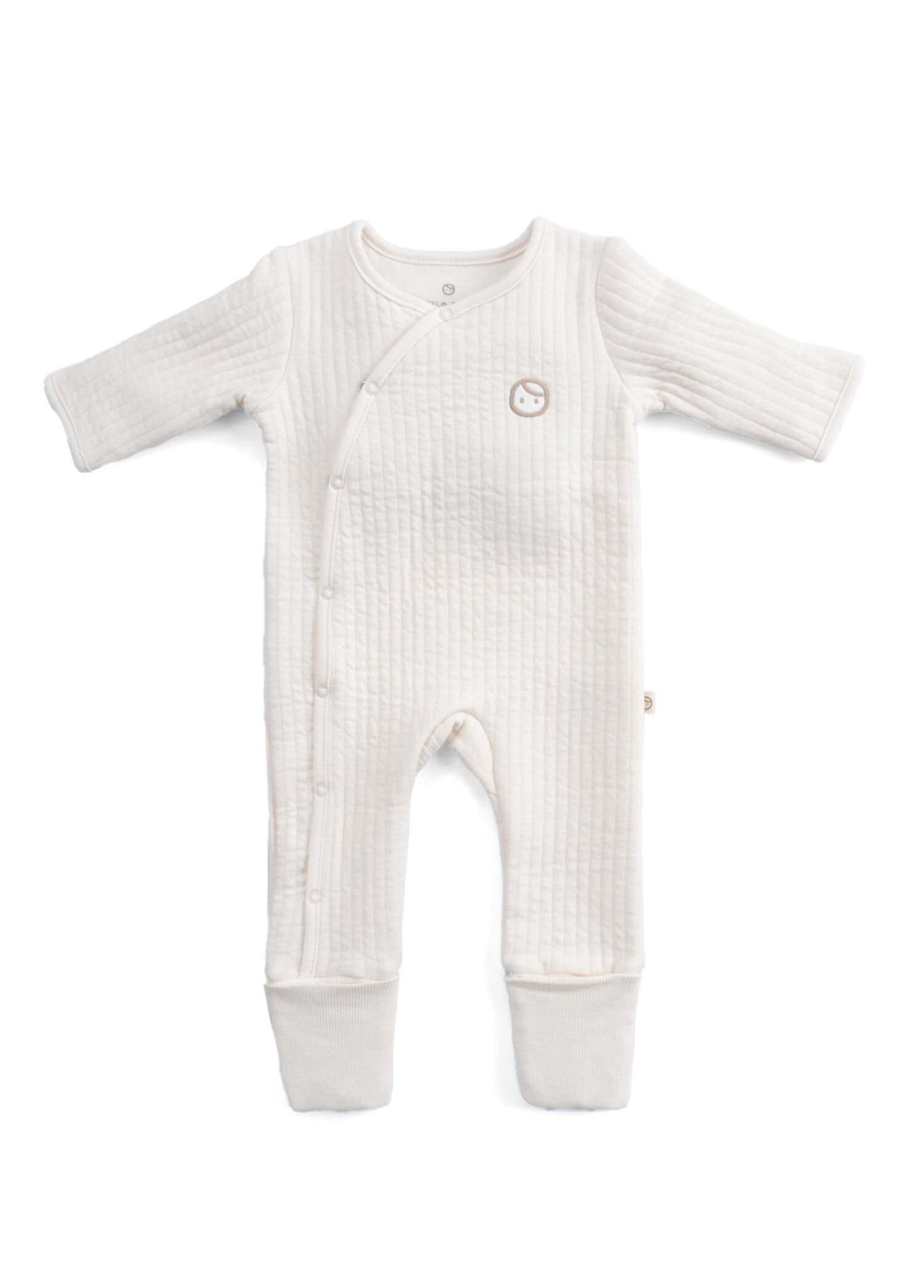 Ekru Kapitone Patikli ve Eldivenli Unisex Bebek Tulum