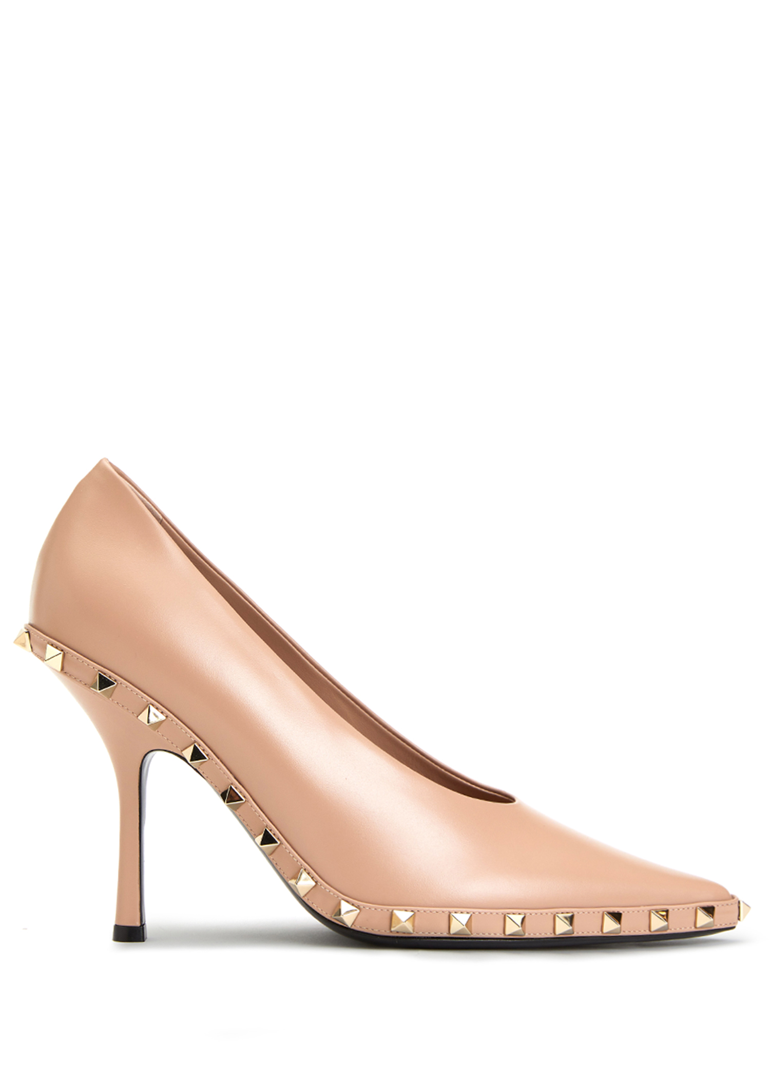 Rockstud Nude Kadın Deri Stiletto