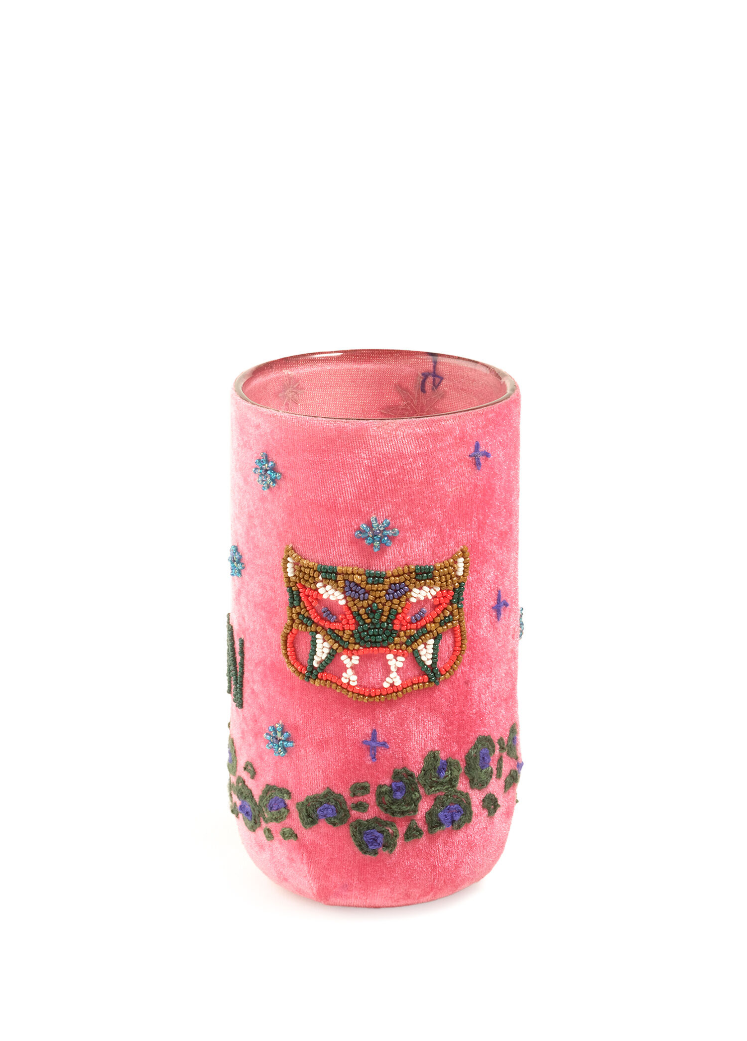 Aravalı Pembe El İşi Cam Vazo