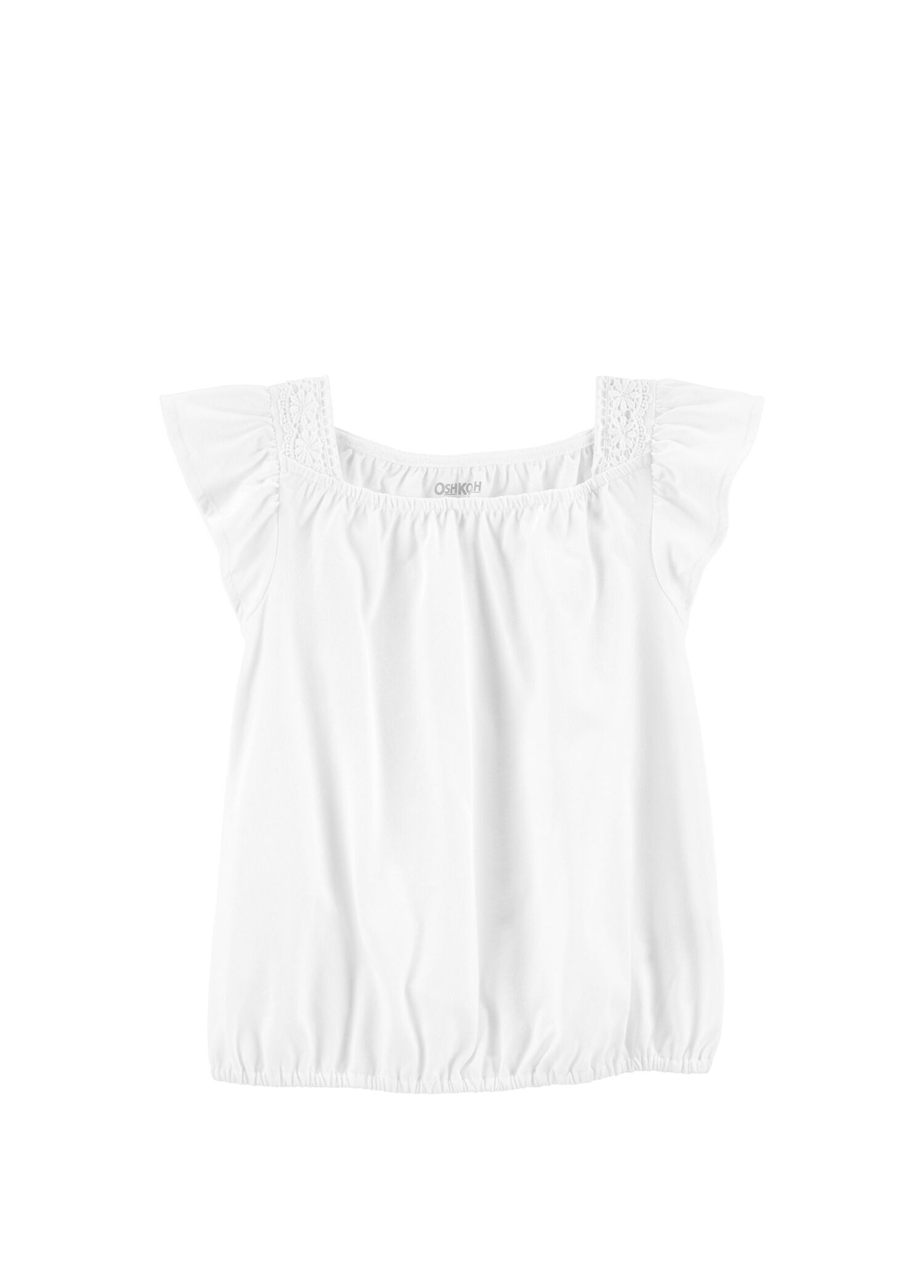 Beyaz Fırfırlı Kısa Kollu Kız Çocuk T-shirt