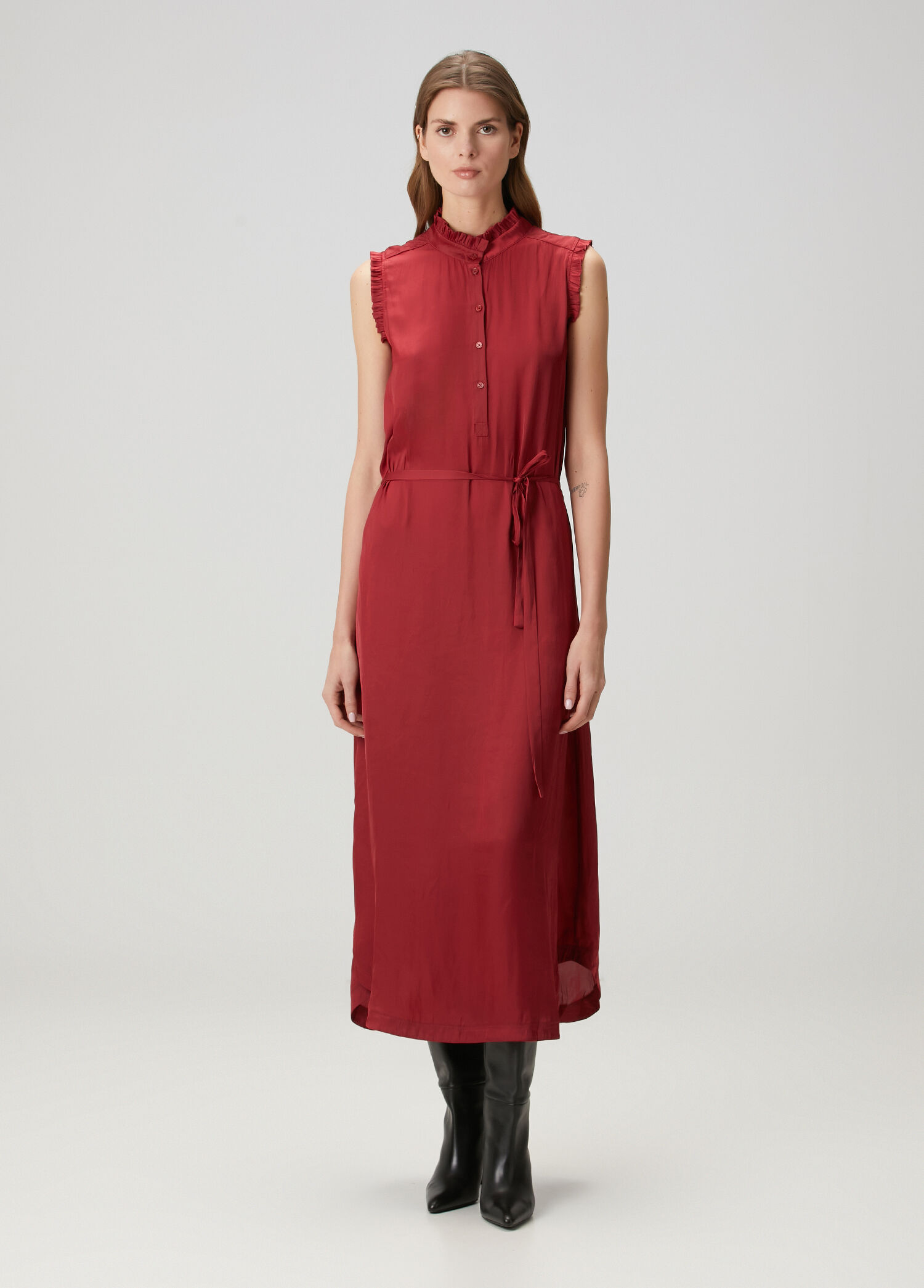 Bordo Midi Elbise