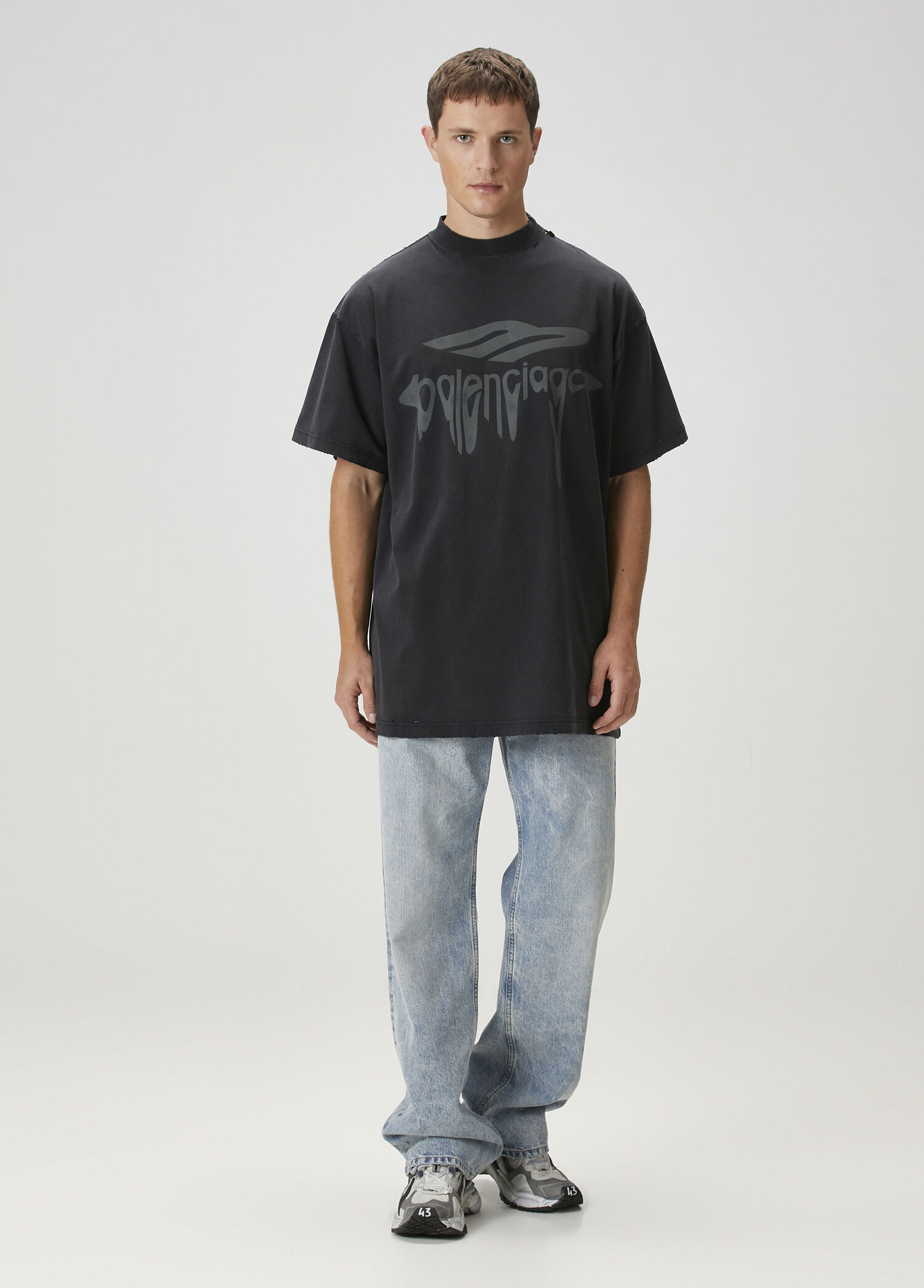 Balenciaga - 3B Liquefied Siyah T-shirt - Siyah